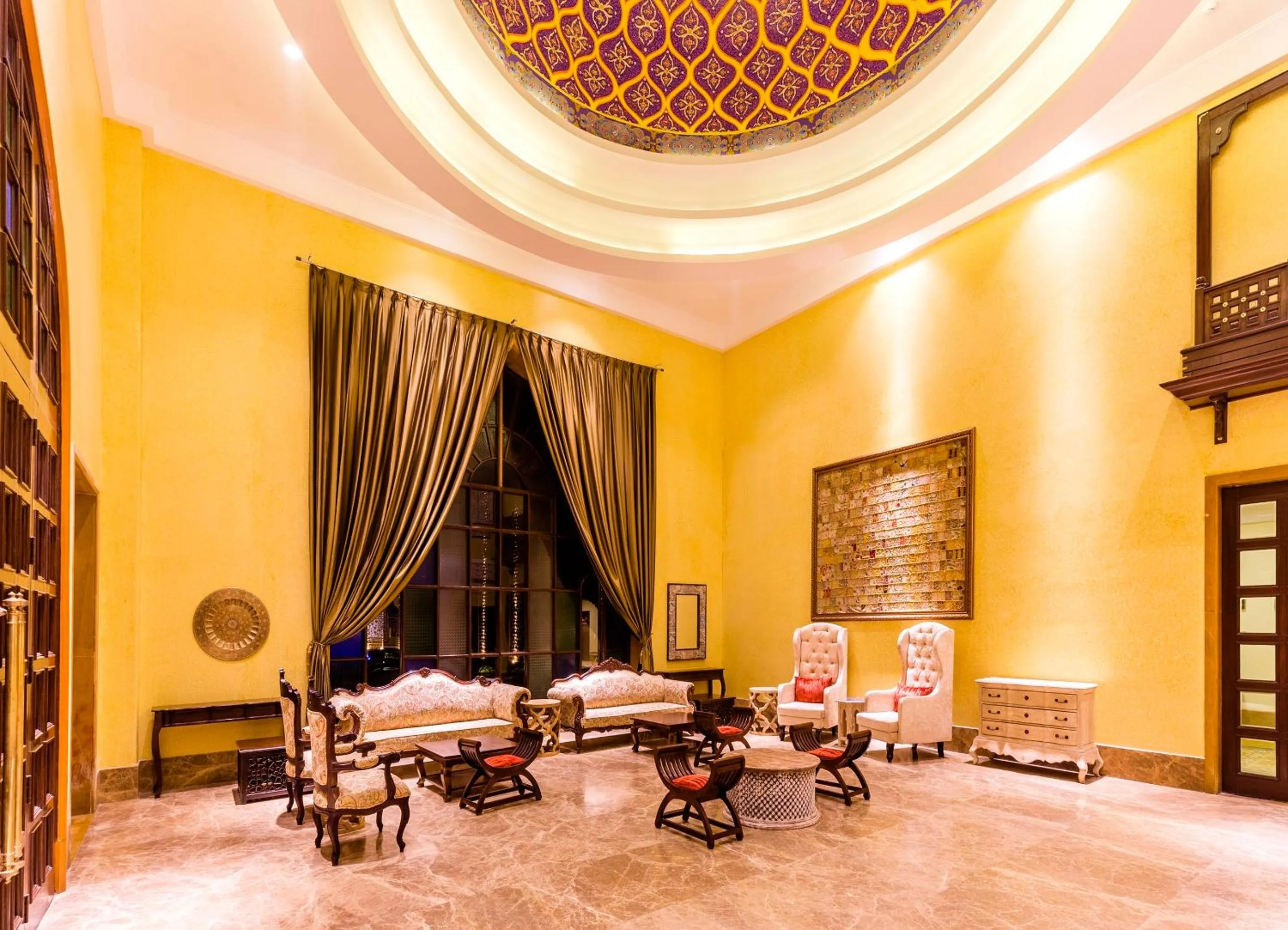 Seating area in Sairafort Sarovar Portico