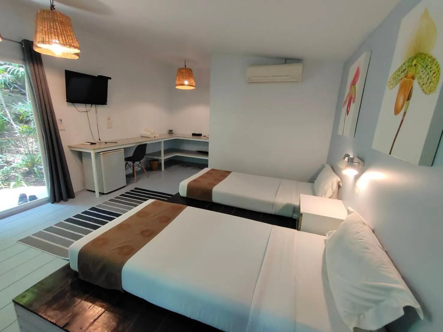 Bed in Rain Forest Resort