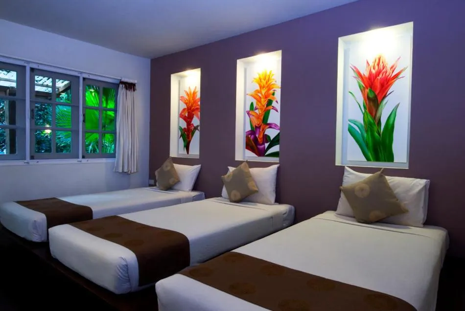 Bed in Rain Forest Resort