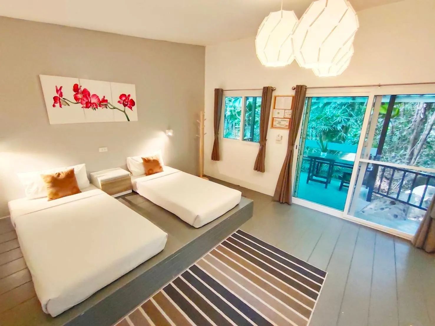 Bed in Rain Forest Resort