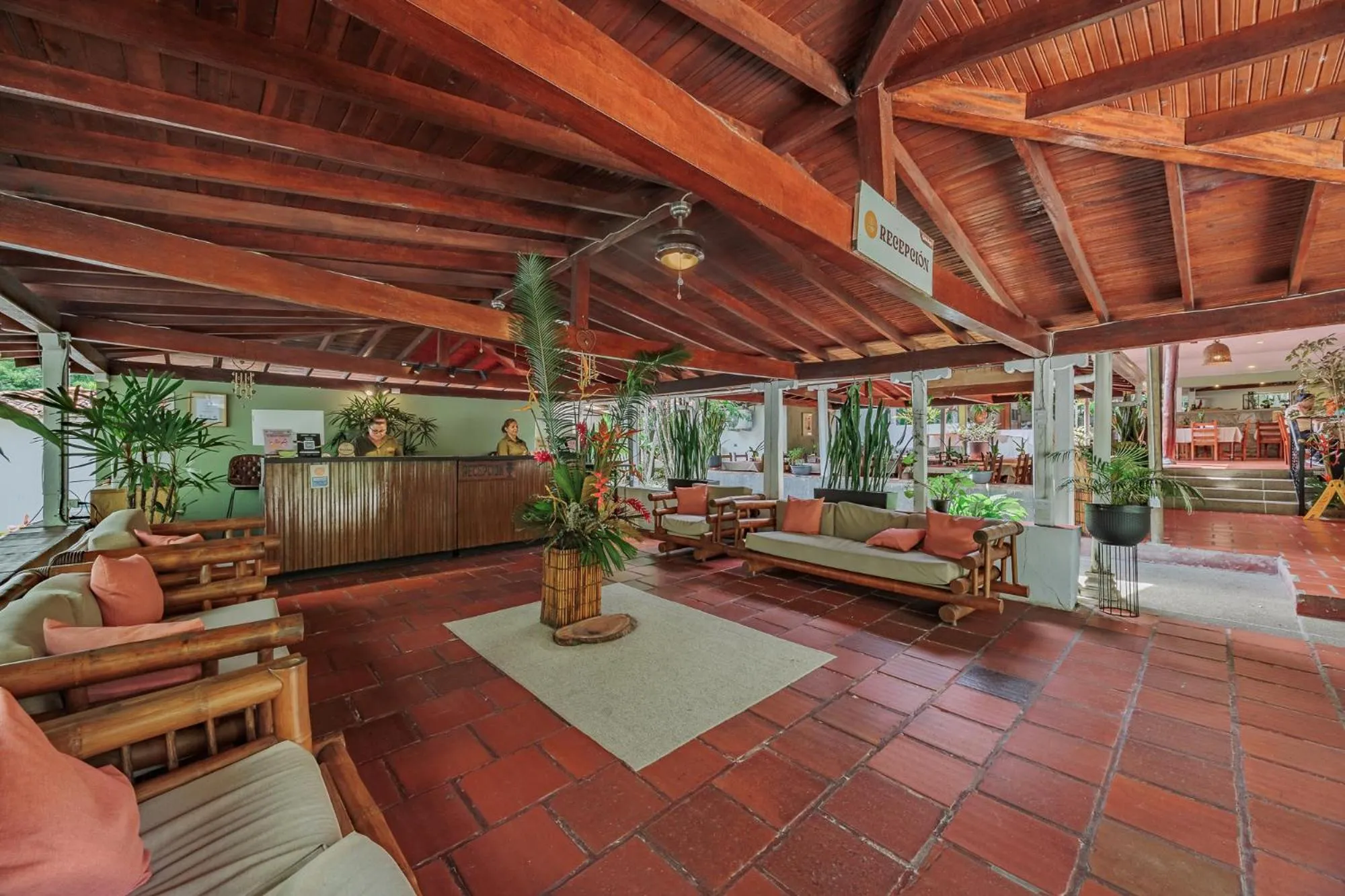 Lobby or reception in Hotel Quimbaya