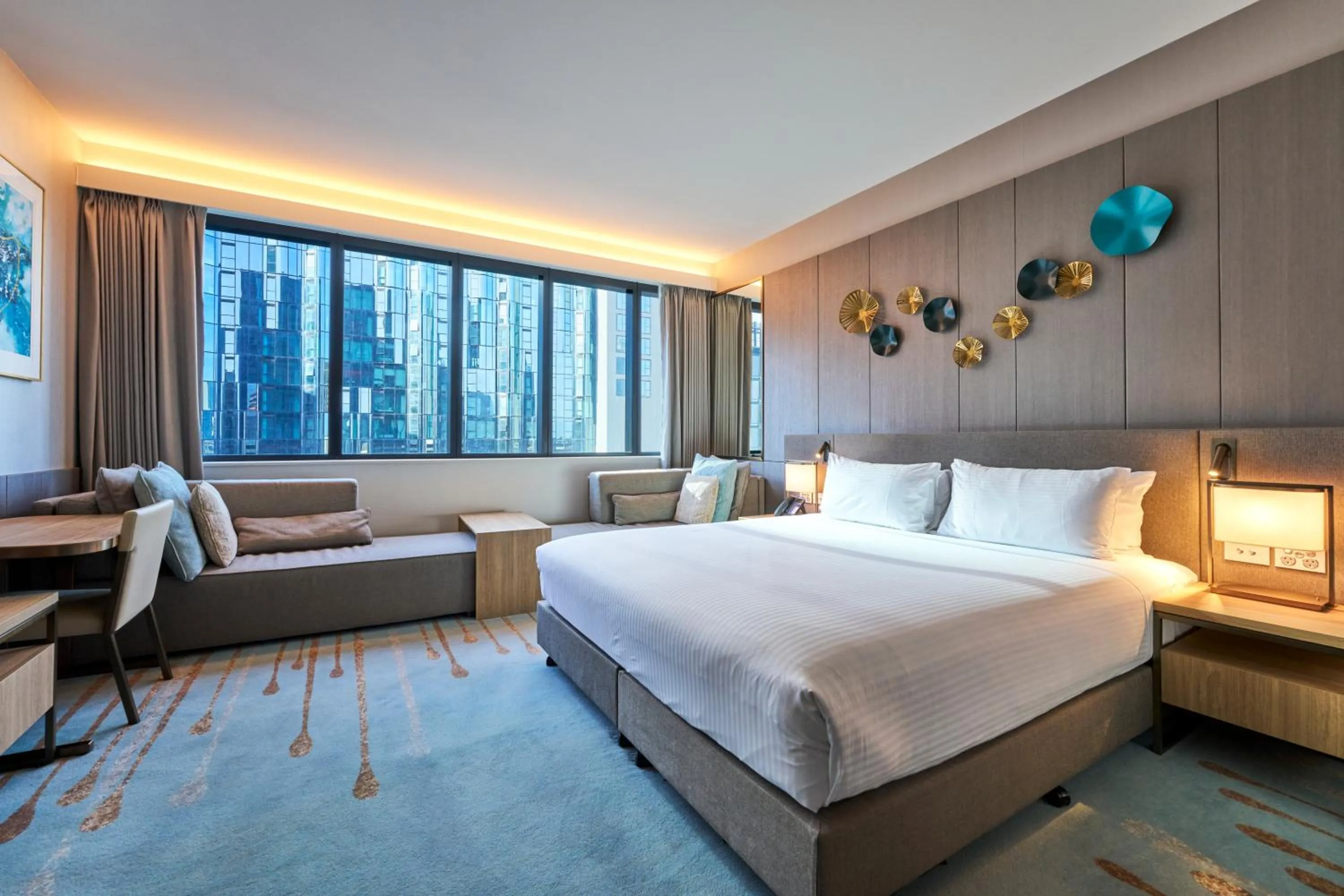 Bed in Novotel Melbourne Central