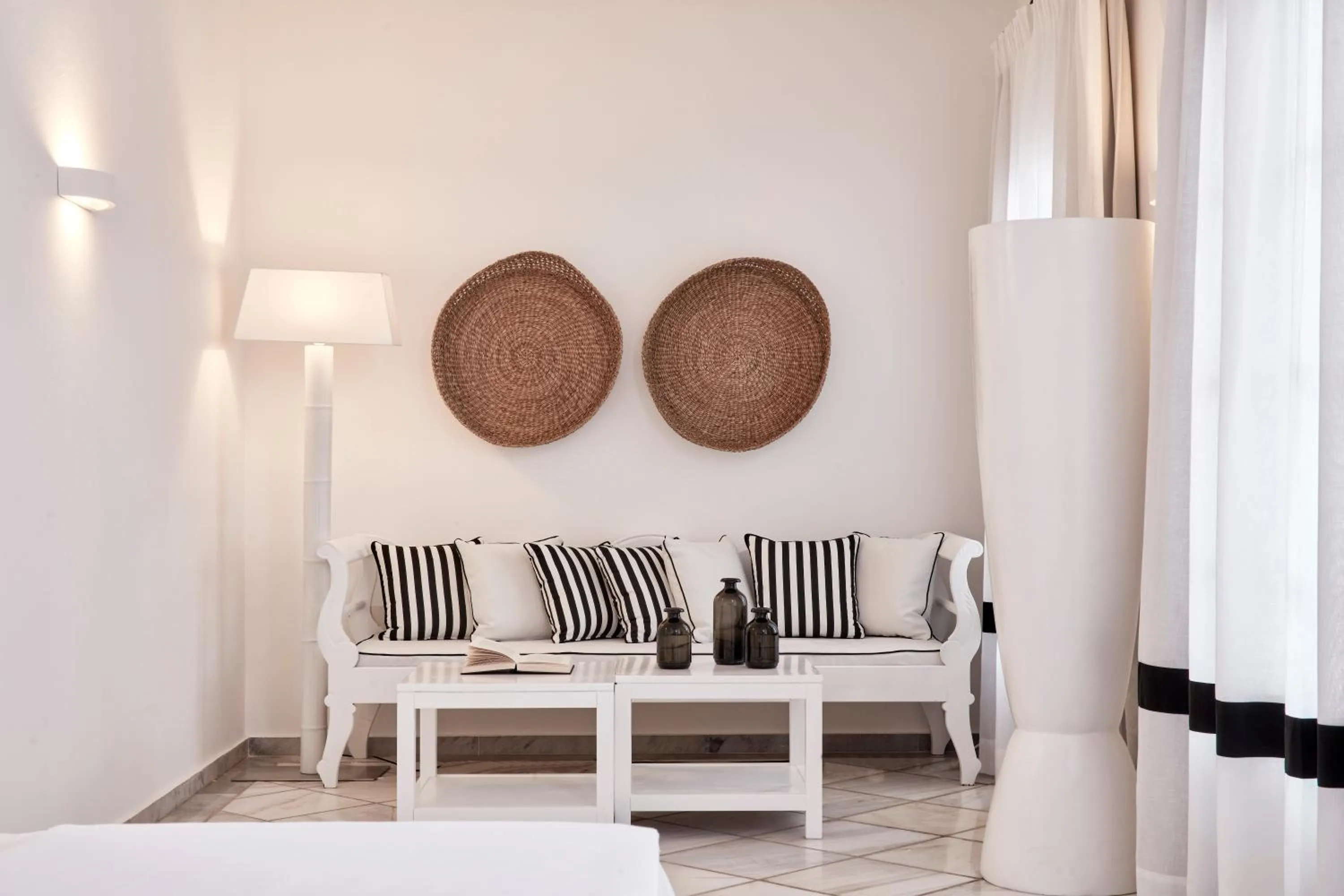 Seating area in Mr and Mrs White Paros