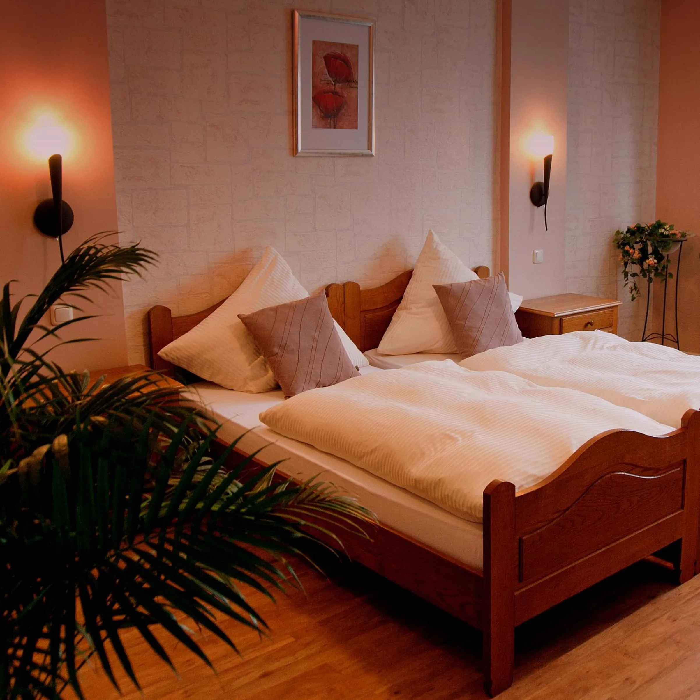 Bed in Hotel zum Schnackel in Mainz