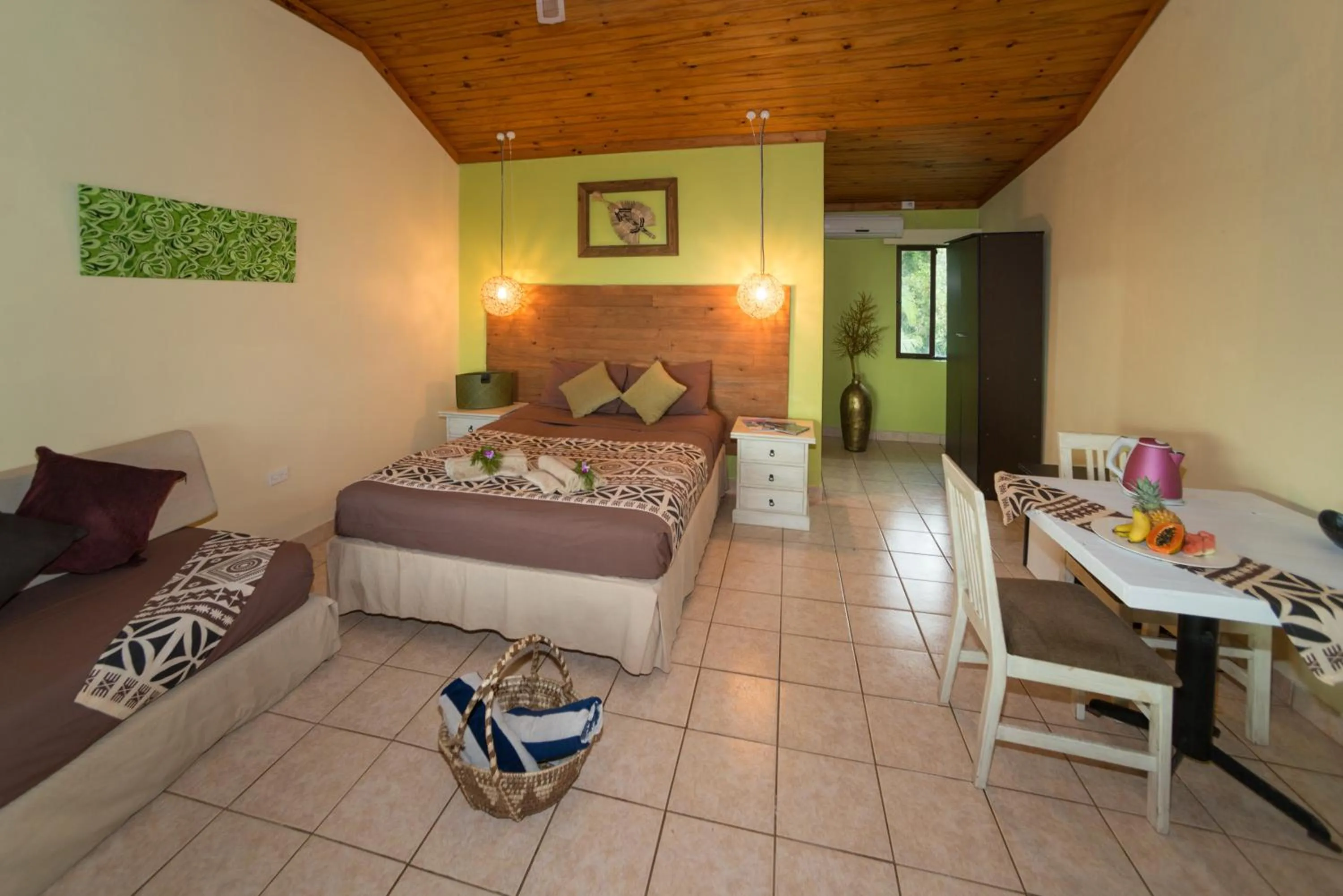 Bed in Waidroka Bay Resort