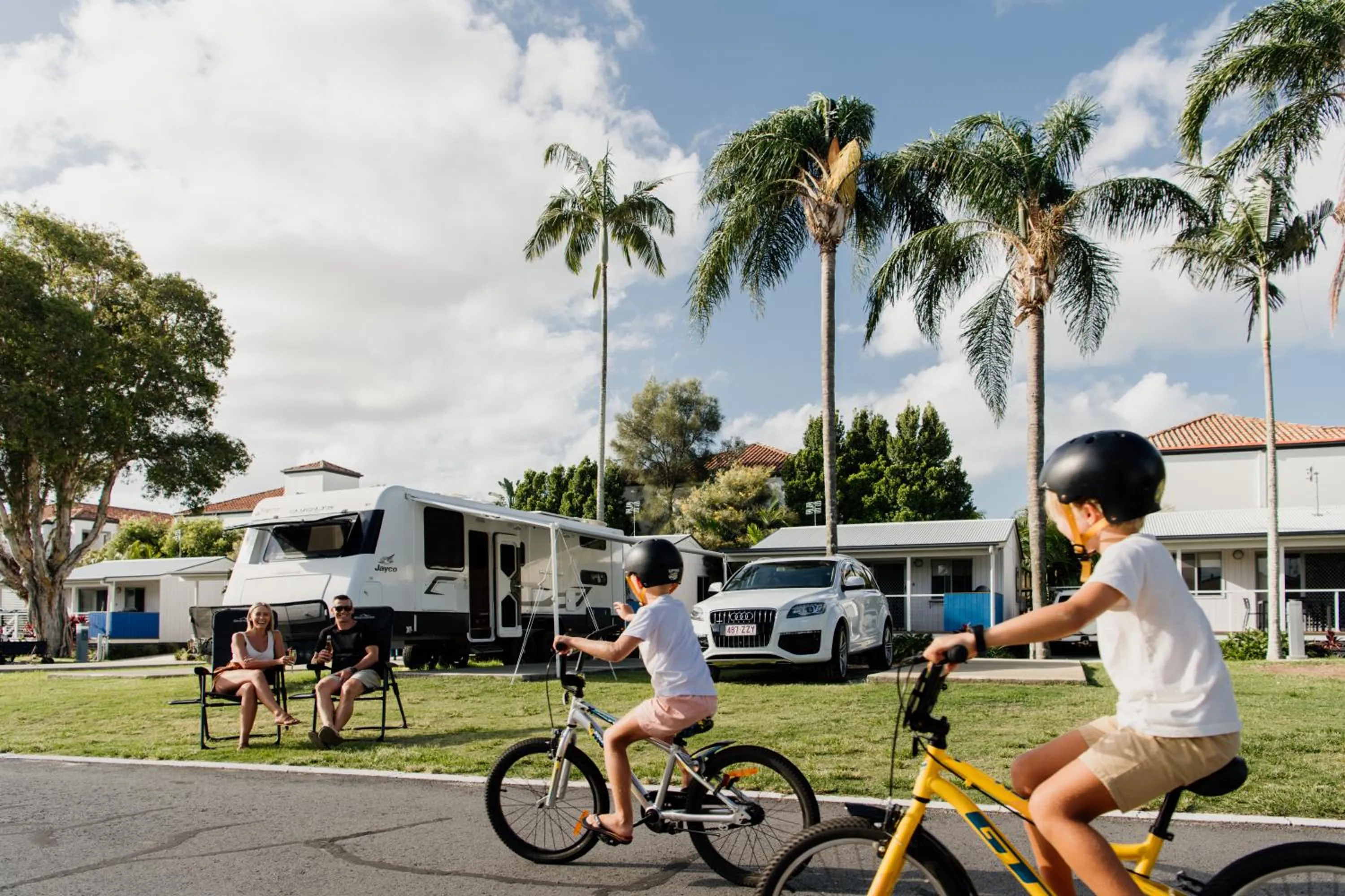 People in Nobby Beach Holiday Village