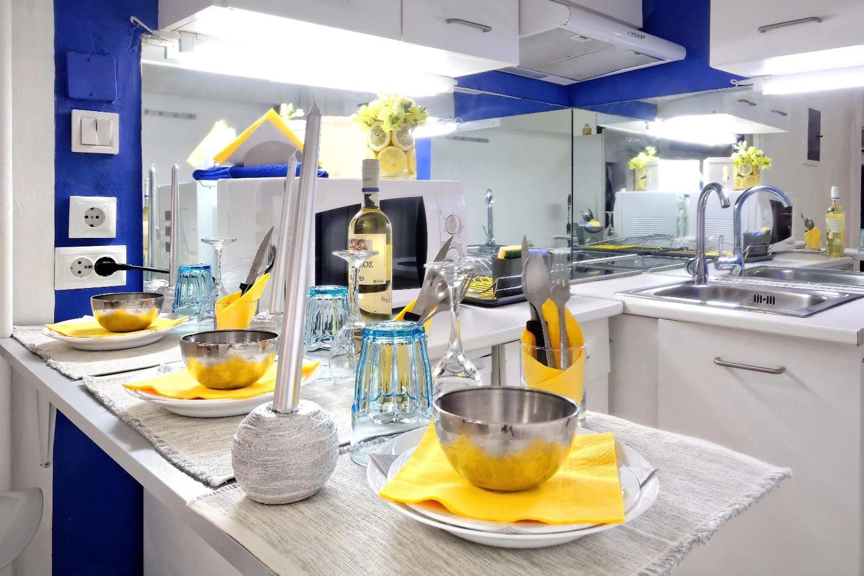 Dining area in Santorini Style in Athens, Greece