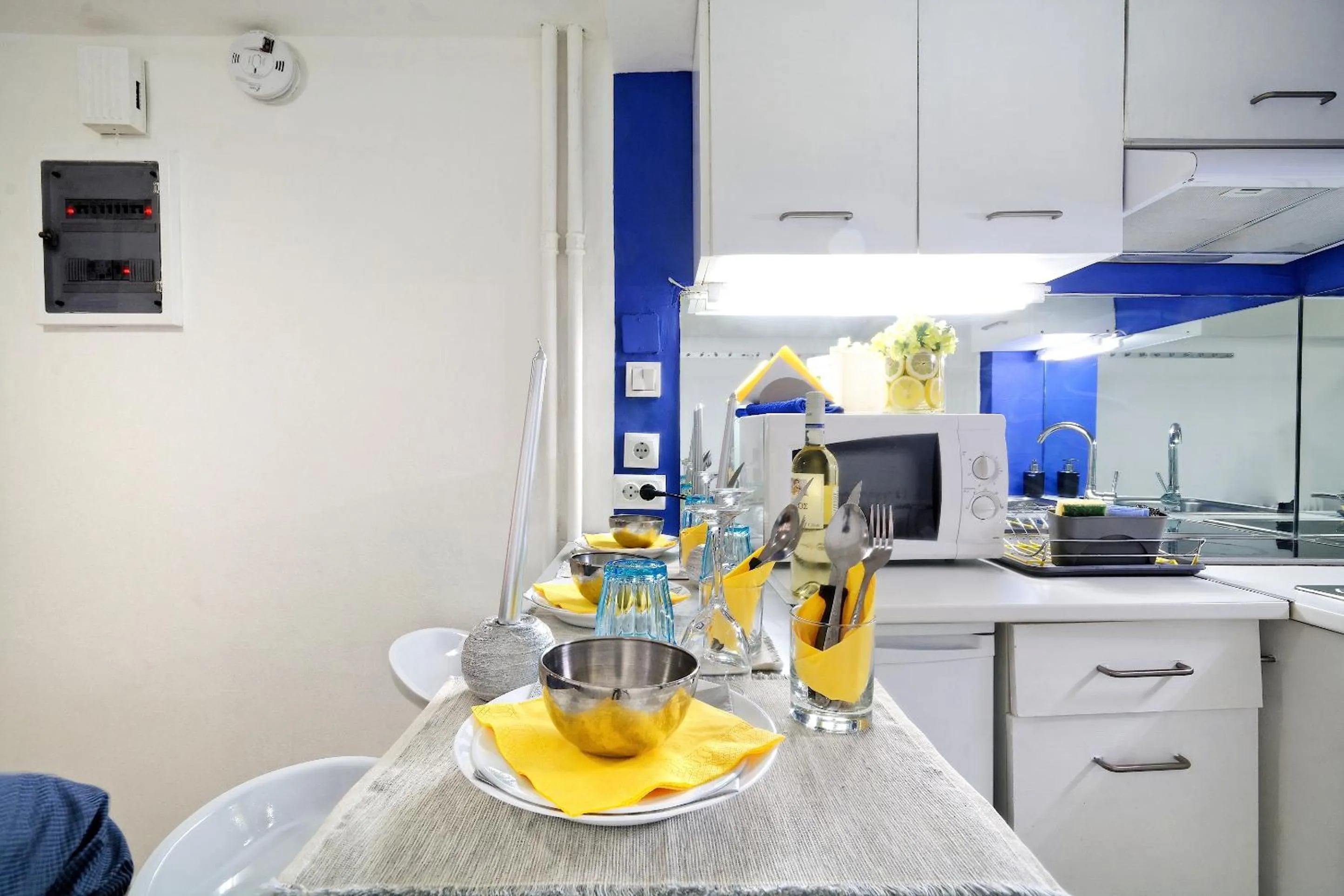 Dining area in Santorini Style in Athens, Greece