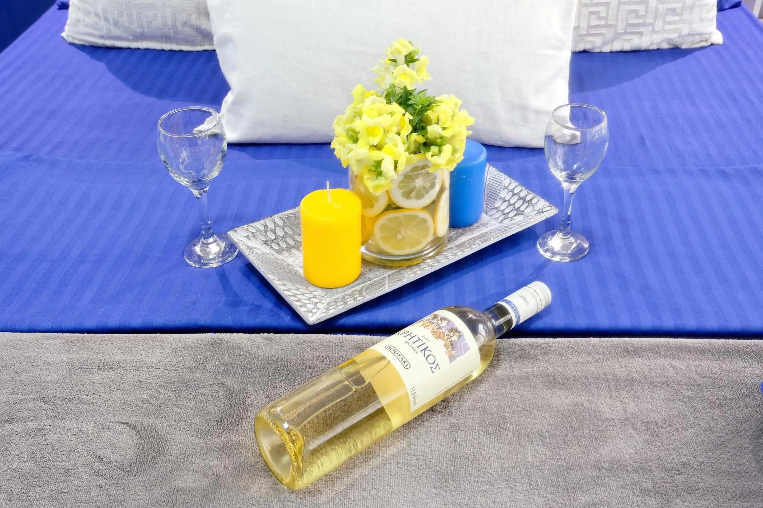 Decorative detail in Santorini Style in Athens, Greece