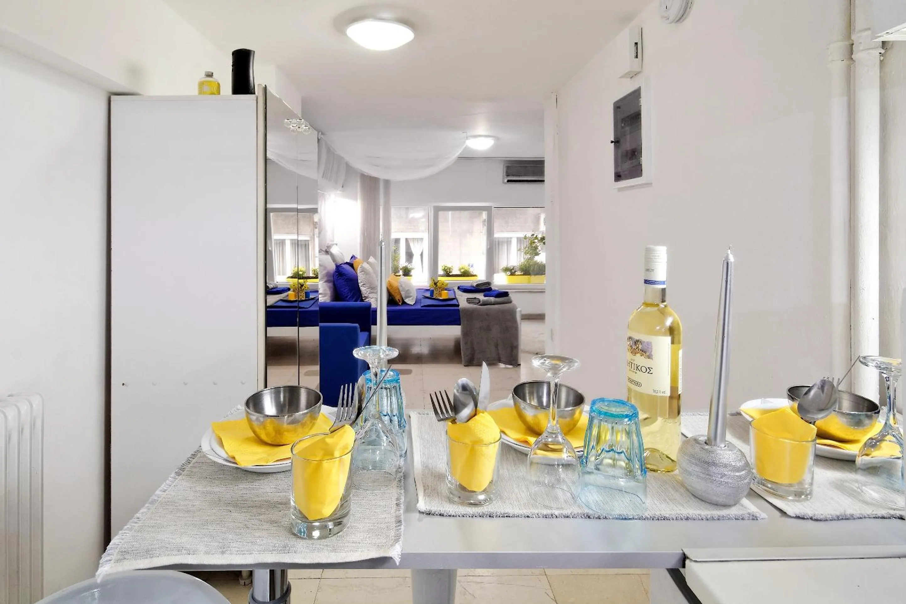 Dining area in Santorini Style in Athens, Greece