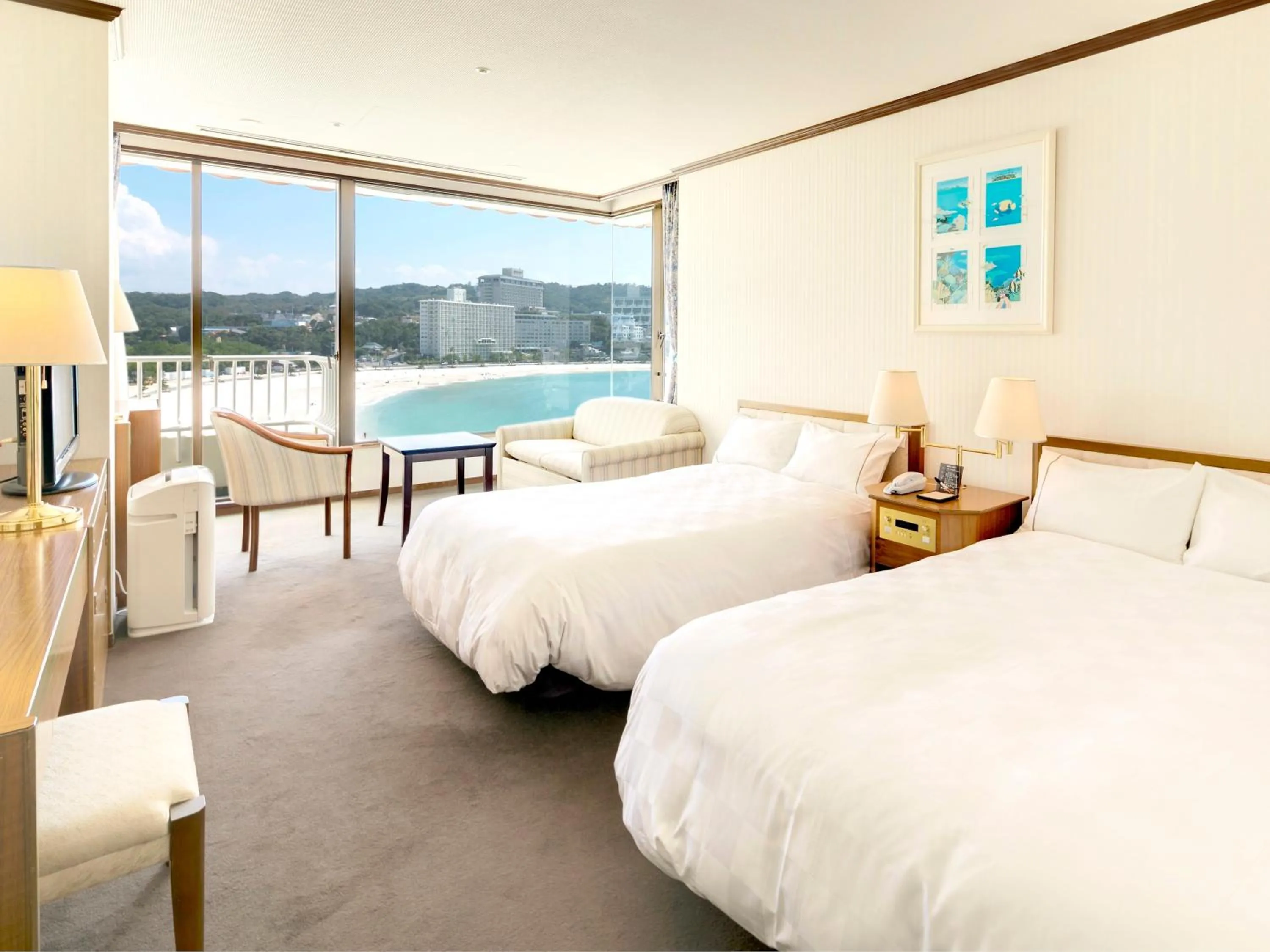 View (from property/room), Bed in Shiraraso Grand Hotel