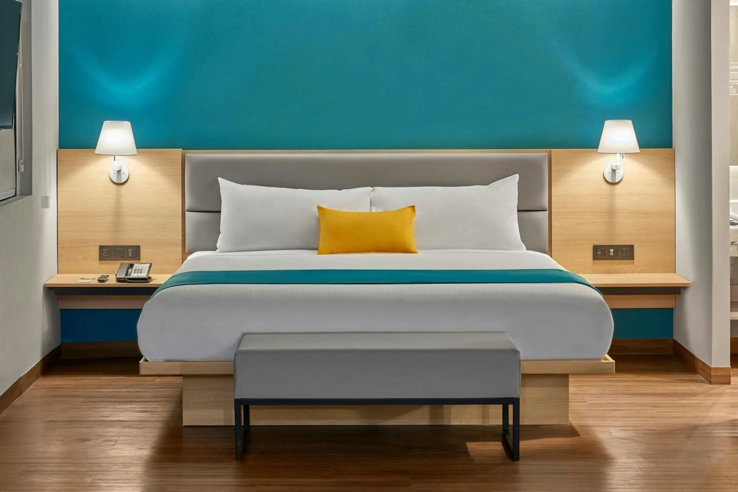 Bedroom, Bed in City Express Plus by Marriott Cancun Aeropuerto Riviera