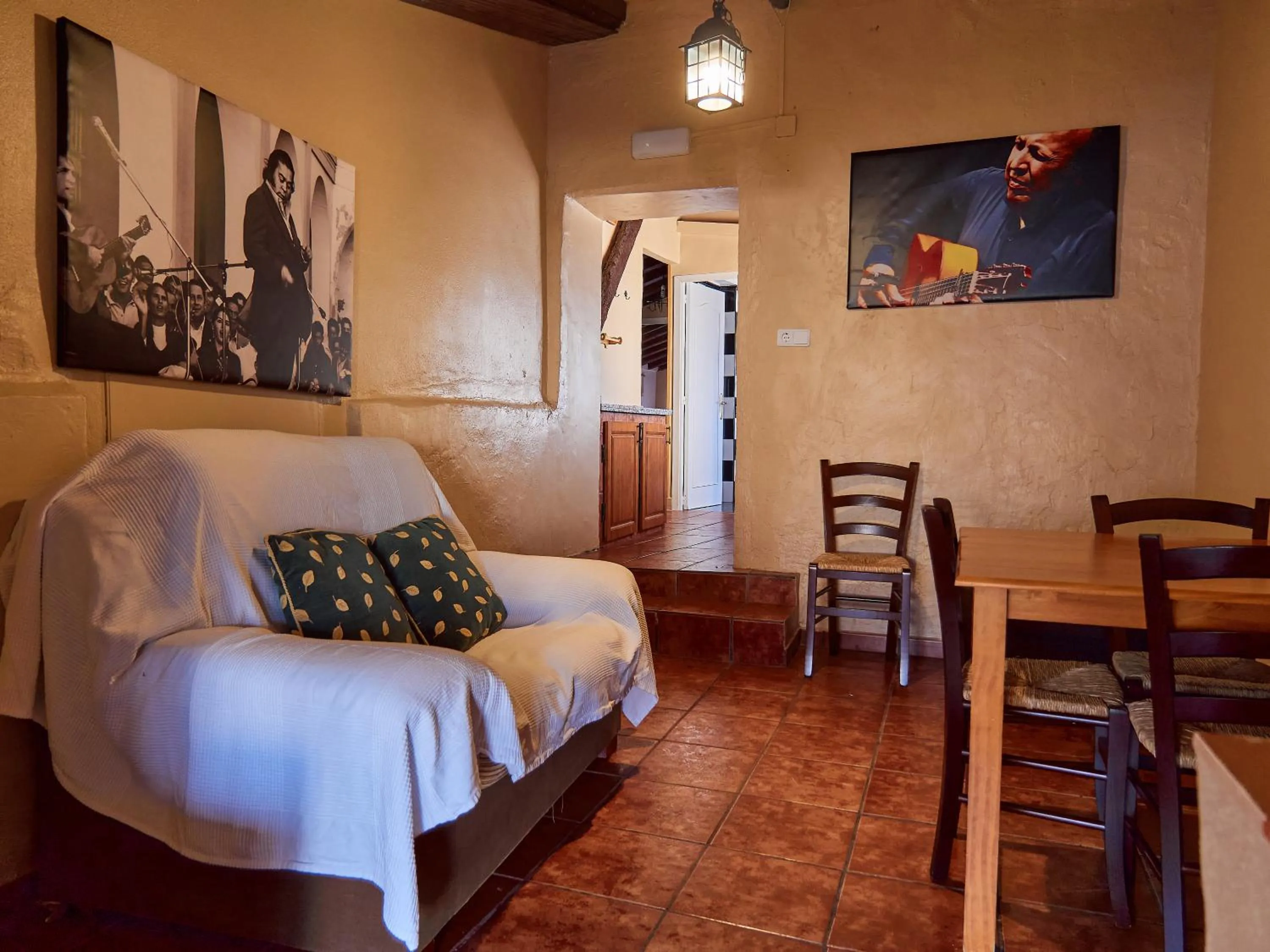 Dining area, Bed in Apartamentos Jerez