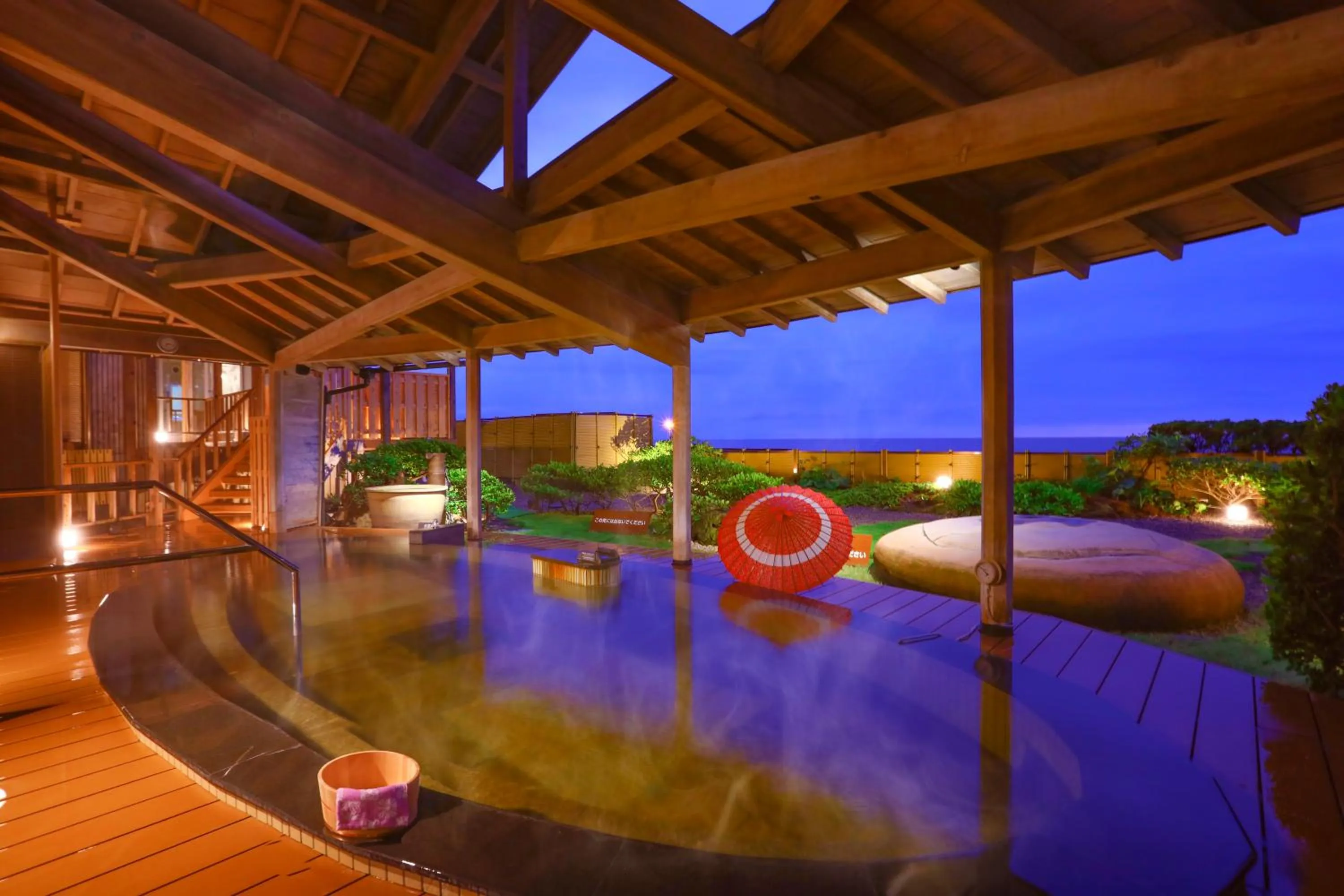 Hot Spring Bath in Ooedo Onsen Monogatari Premium Shiomiso