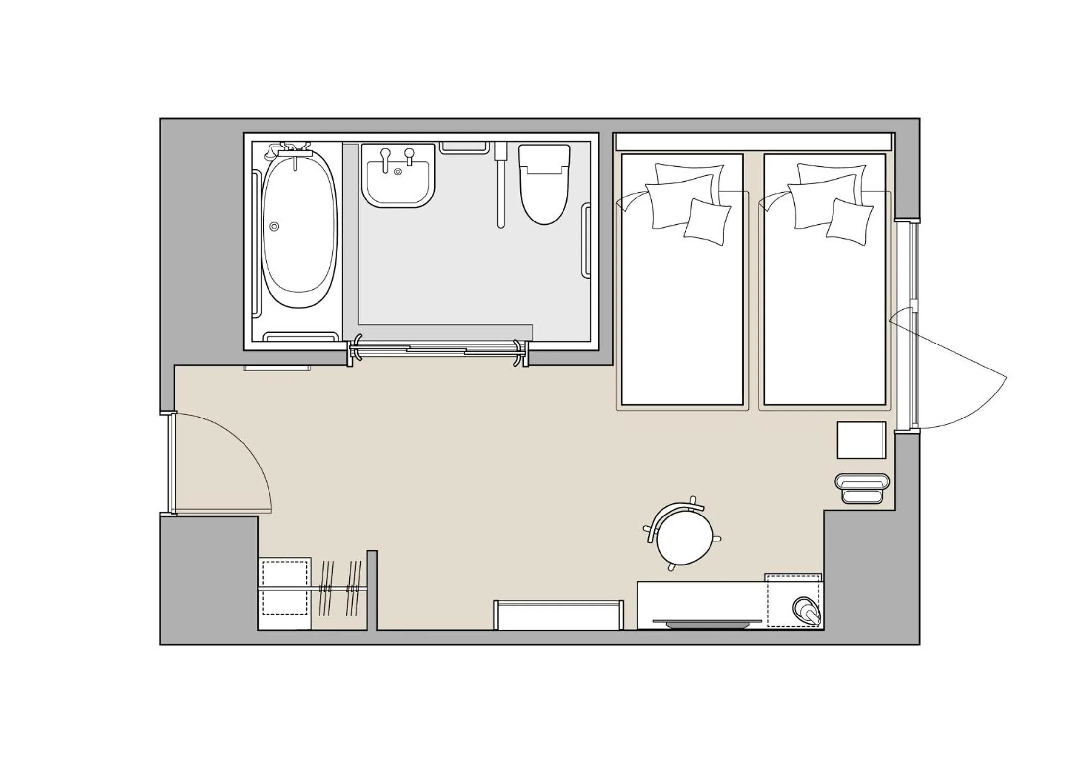 Floor plan in Hotel It Osaka Shinmachi