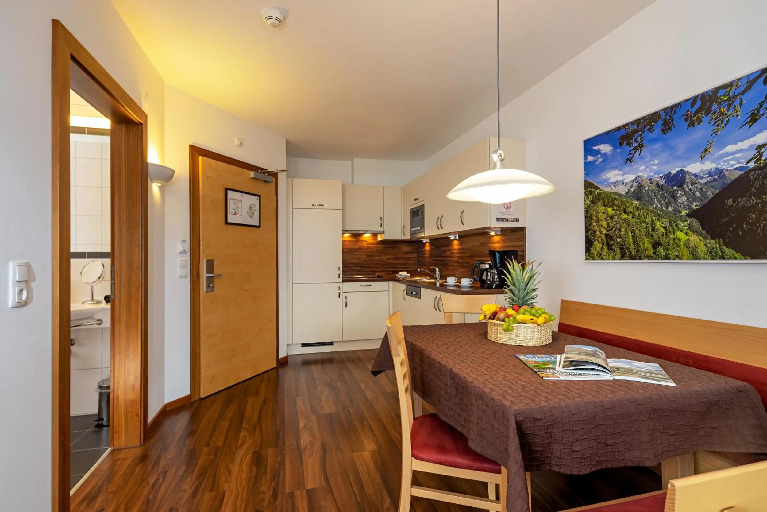 Kitchen or kitchenette in Apart-Hotel Aurora Fiss