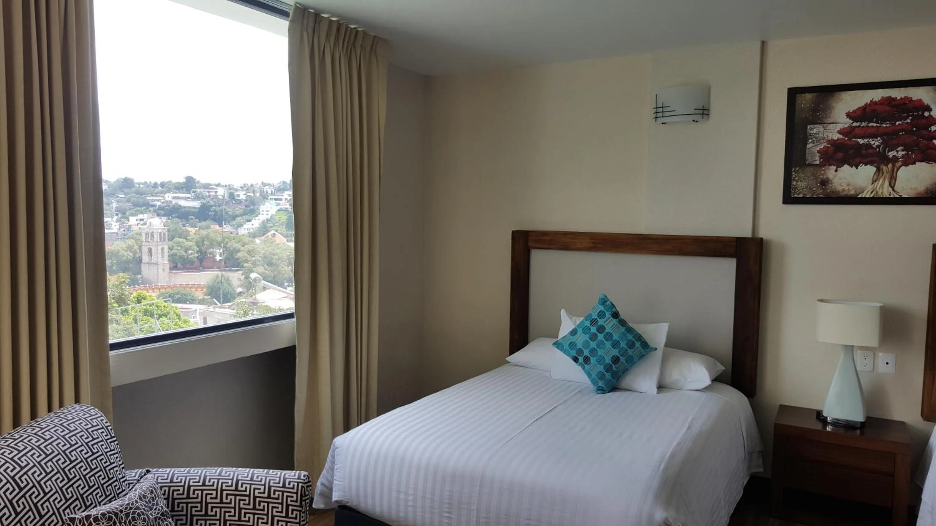 Bed in Hotel Mirante Tlaxcala