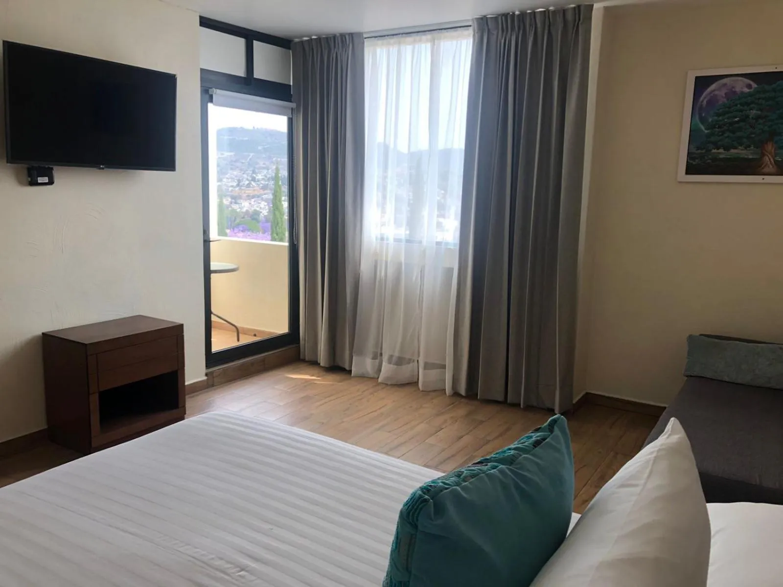 Bed in Hotel Mirante Tlaxcala