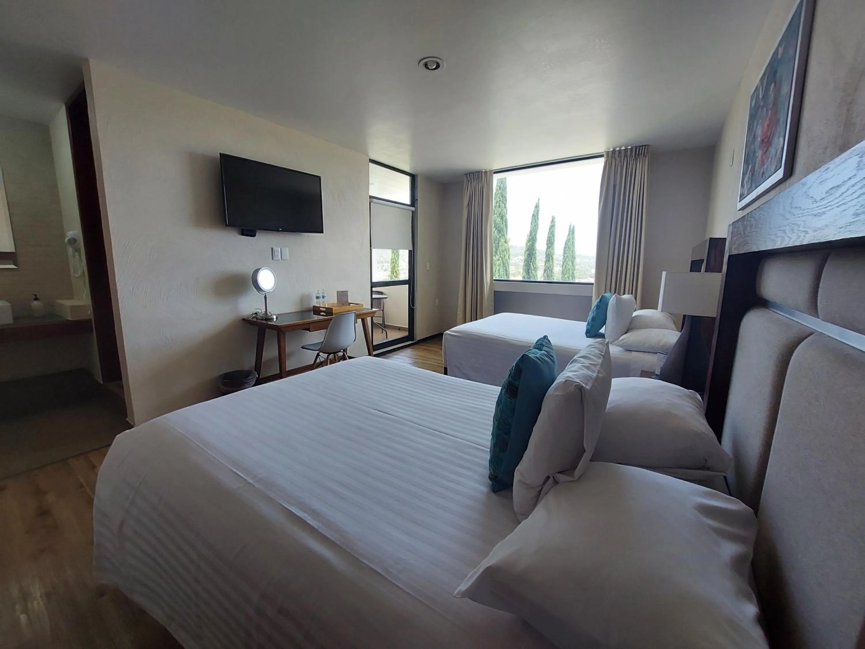 Bed in Hotel Mirante Tlaxcala