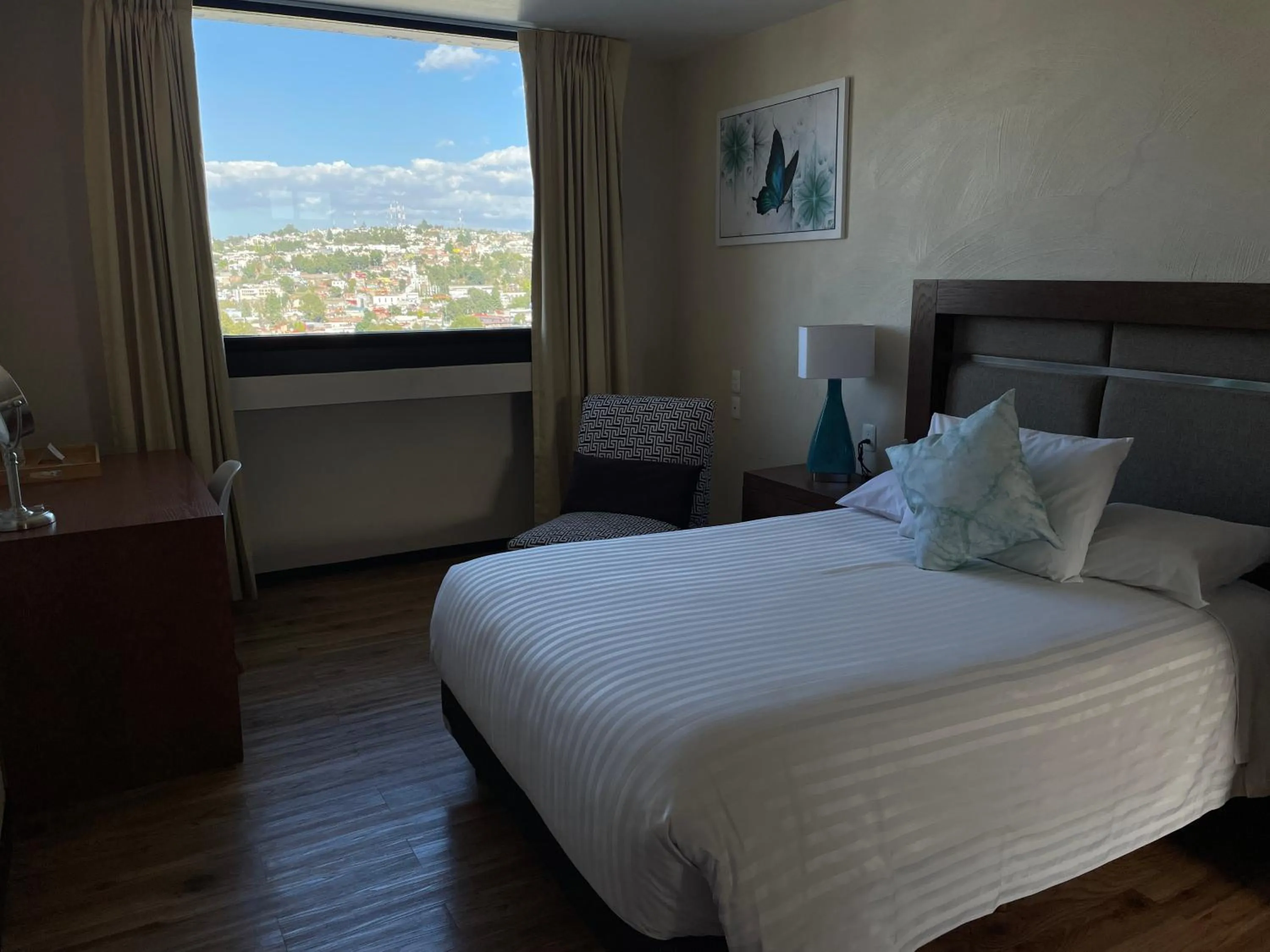 Bed in Hotel Mirante Tlaxcala