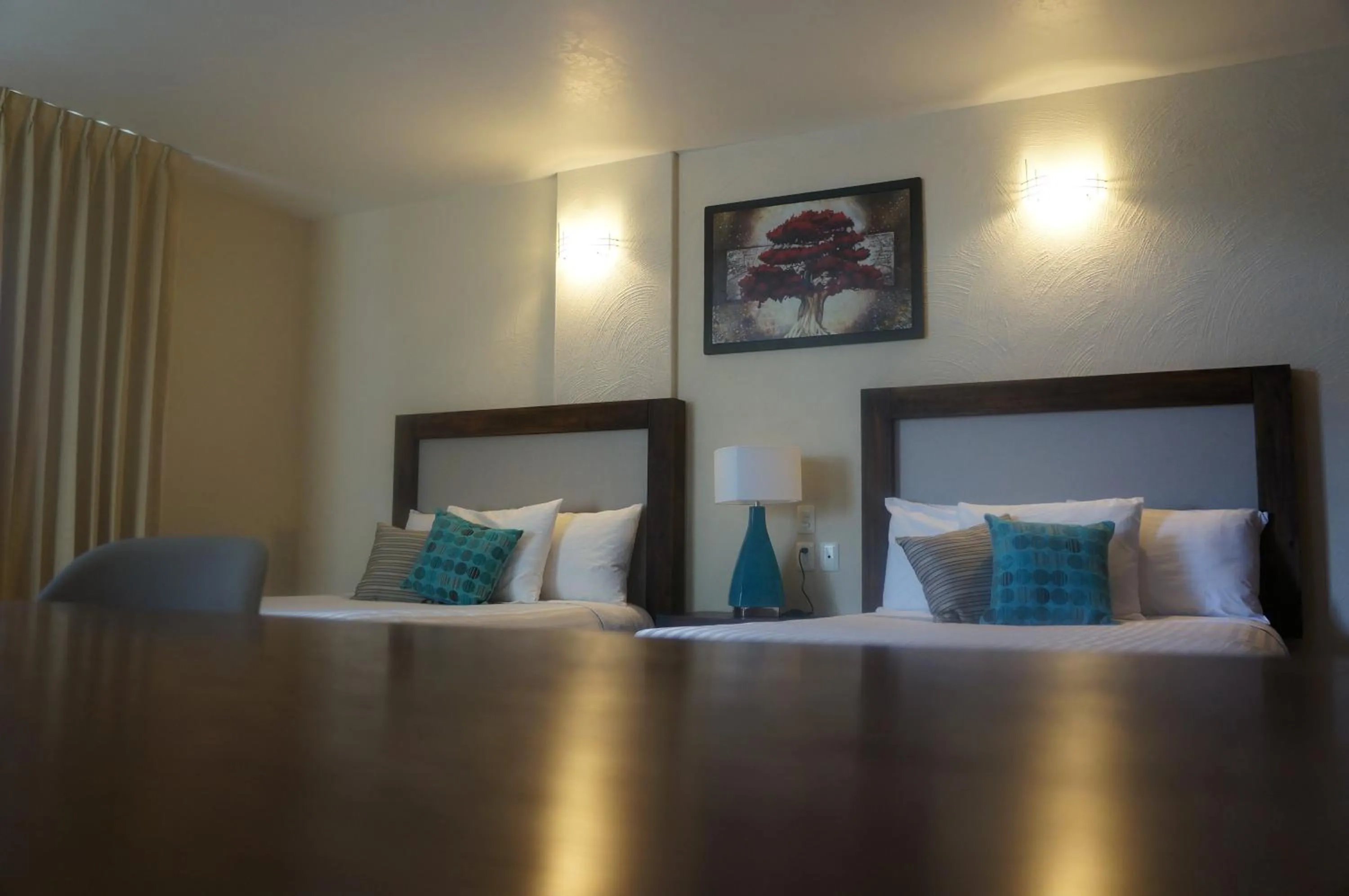 Bed in Hotel Mirante Tlaxcala