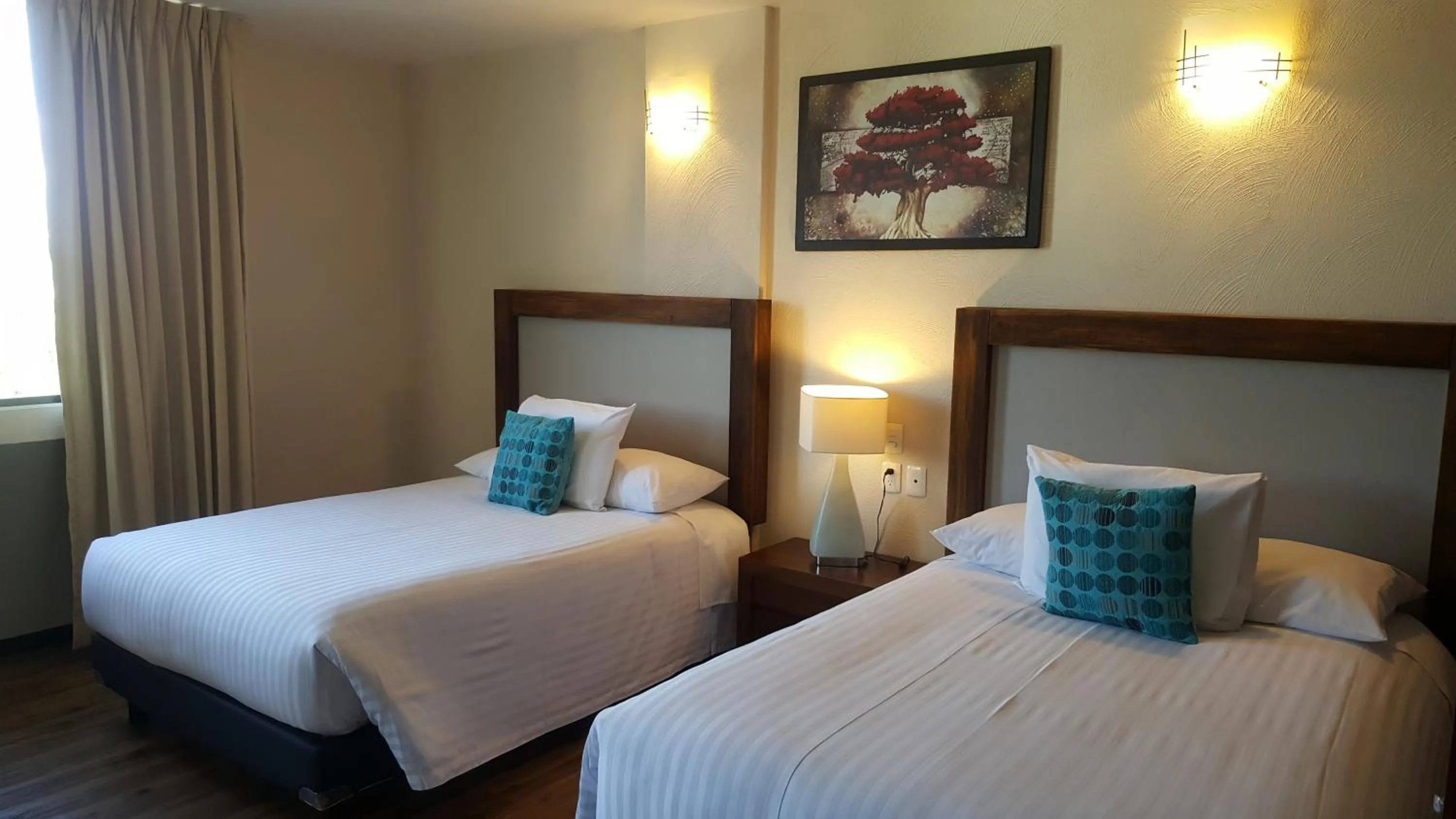 Bed in Hotel Mirante Tlaxcala