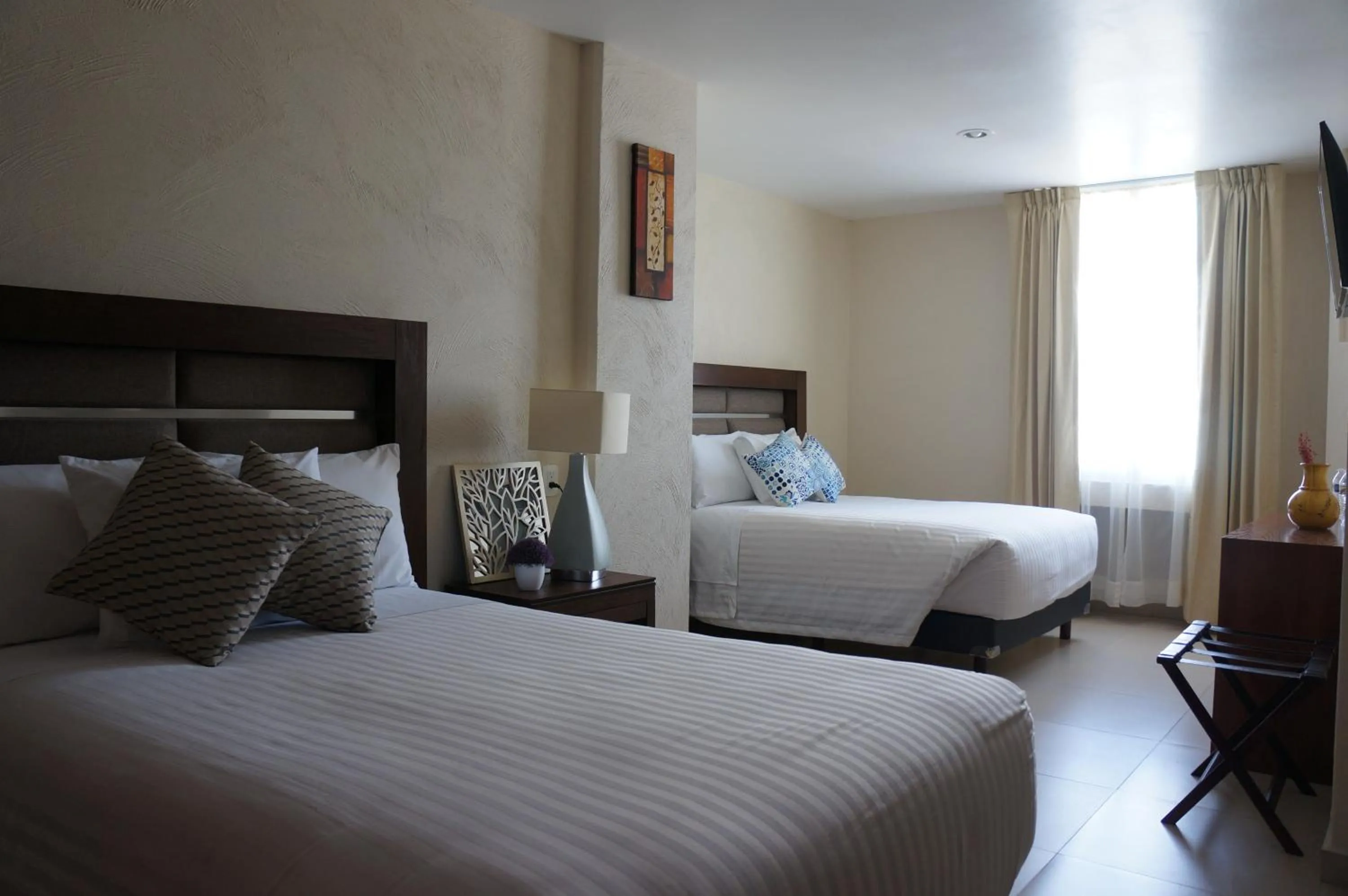 Bed in Hotel Mirante Tlaxcala