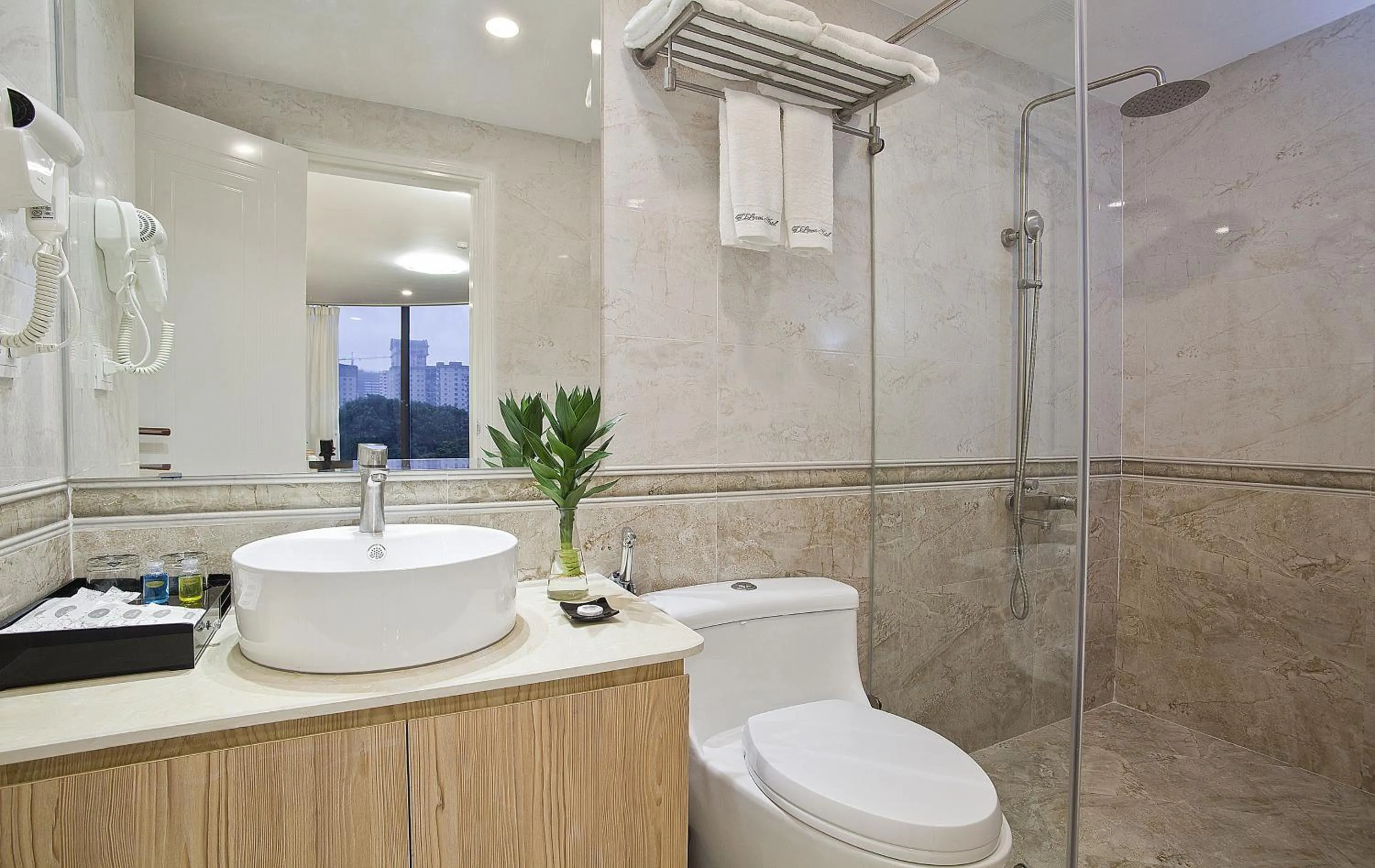 Shower in DLmos Hanoi Hotel