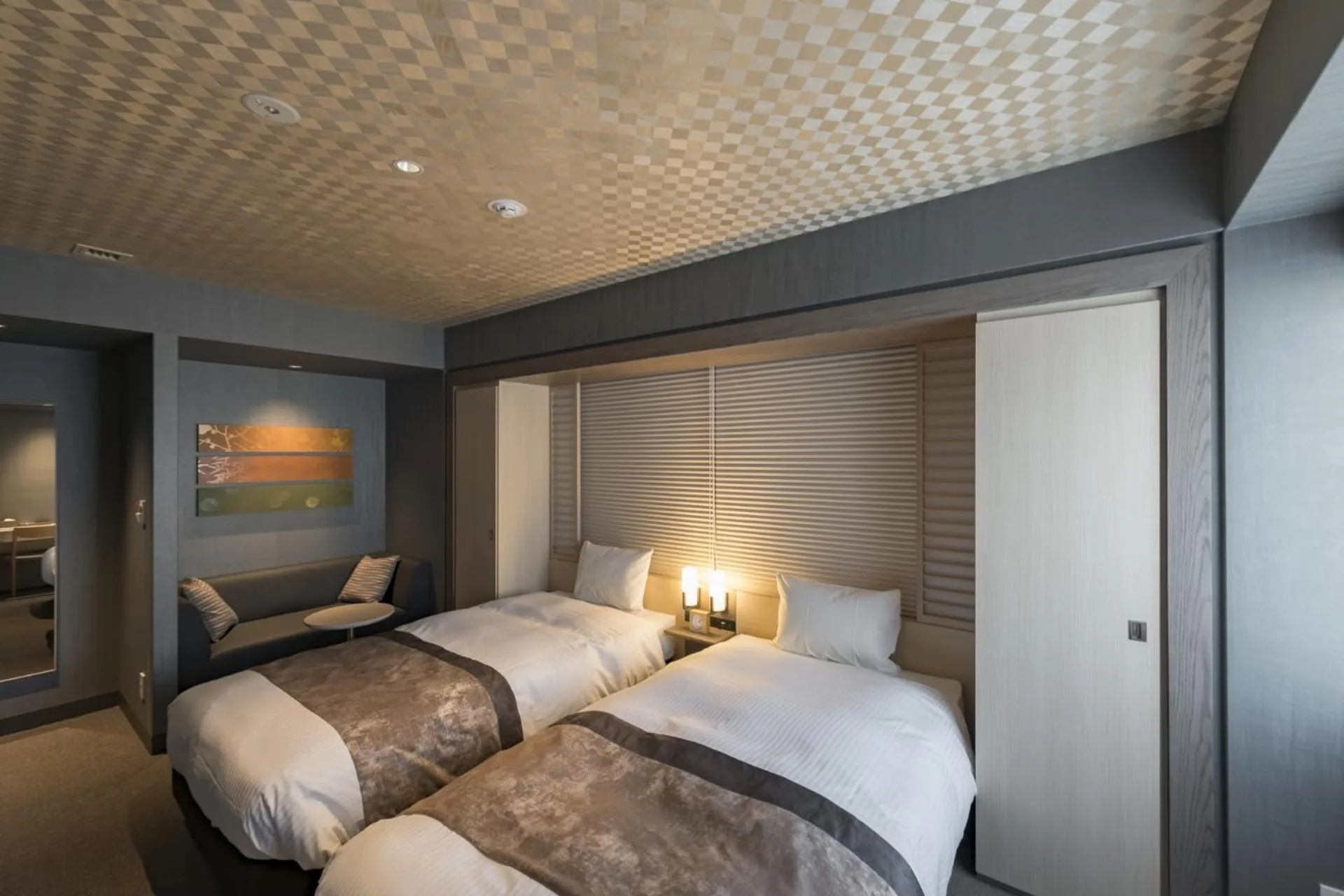 Bed in Kyoto Gion U-BELL Hotel