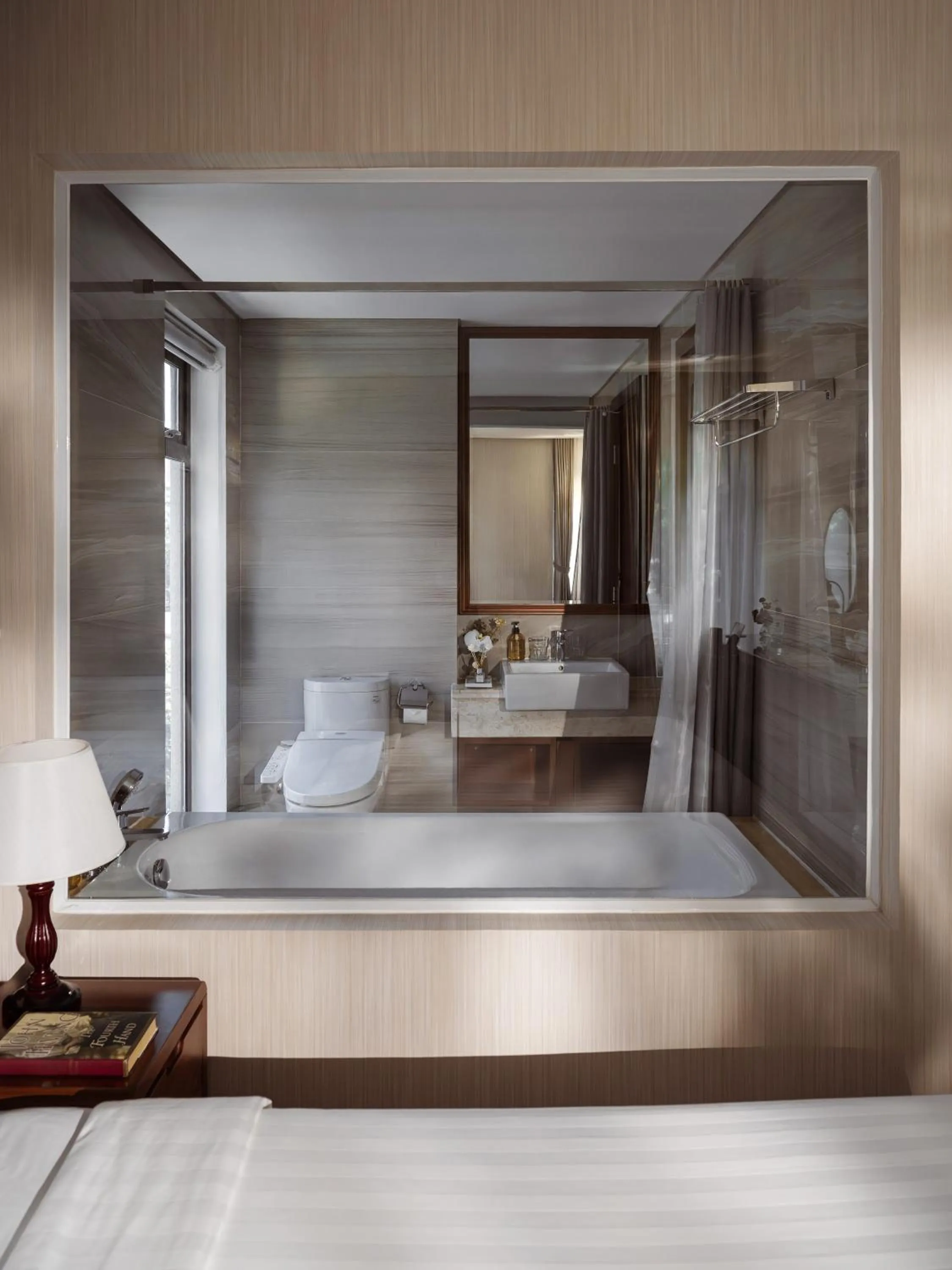 Bathroom, Bed in Orchids Saigon Hotel