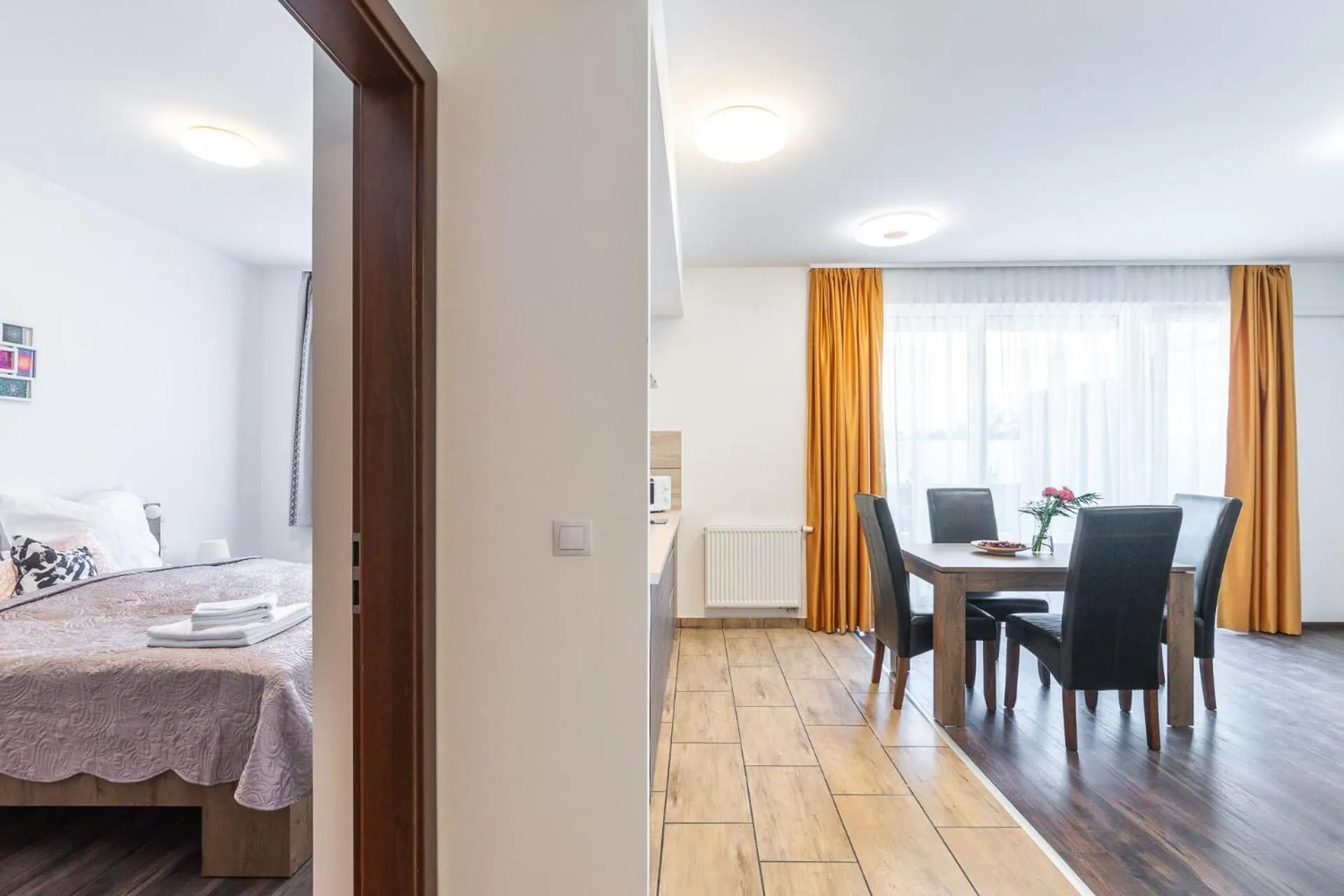 Living room, Bed in Corvin Residence Apartments