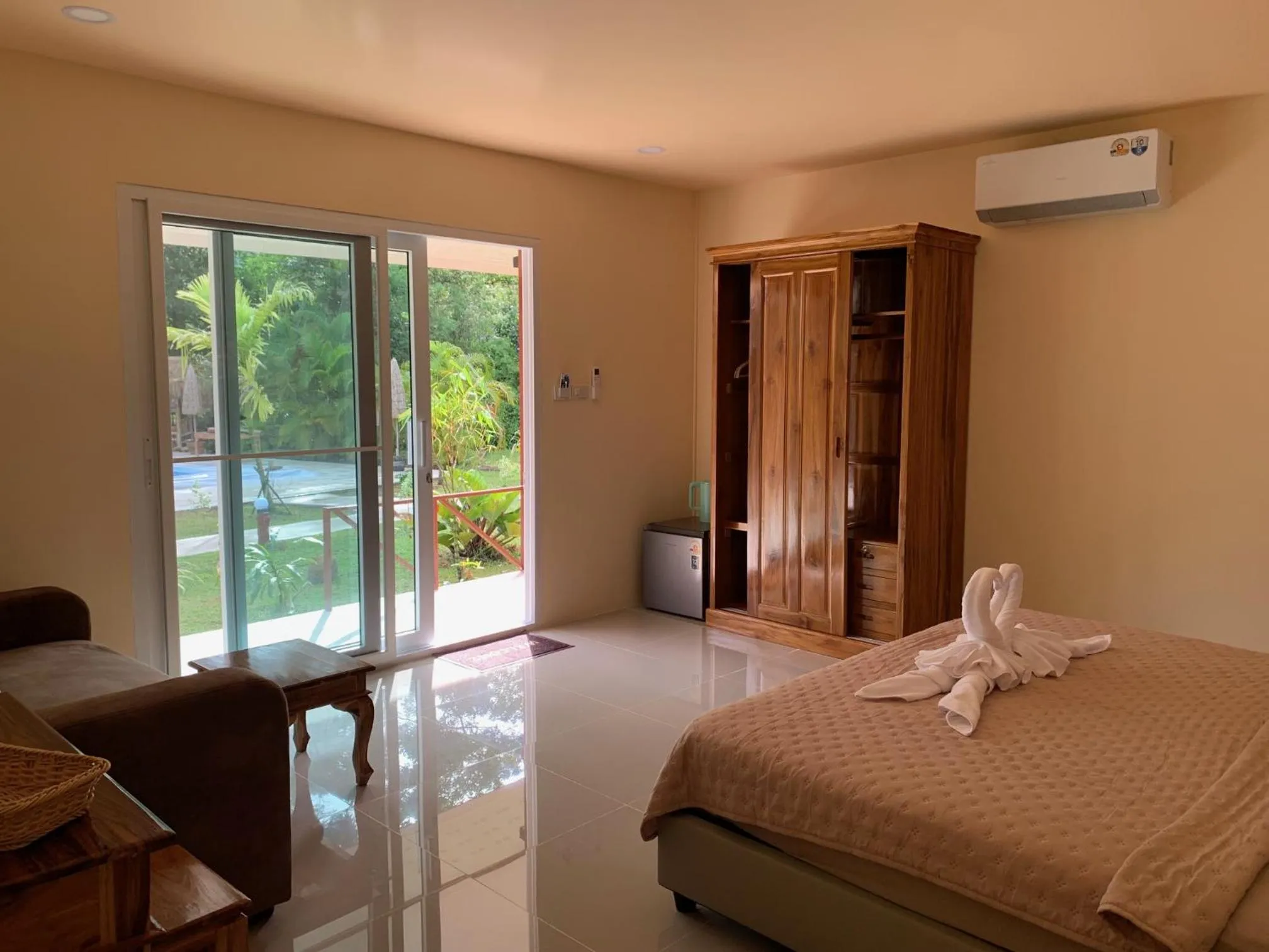 Bed in Jungle View Resort