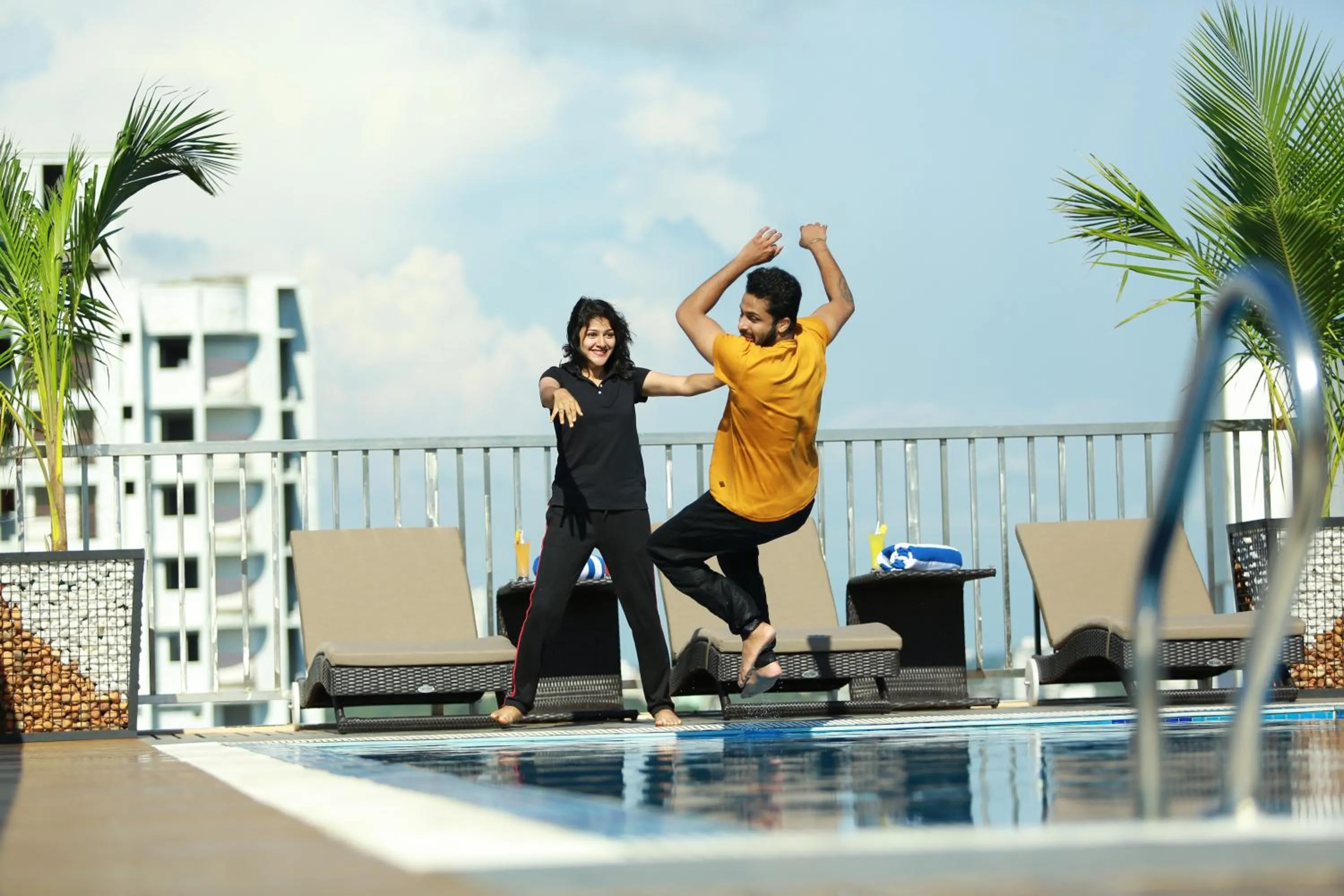 Swimming pool in JVK Park Hotel