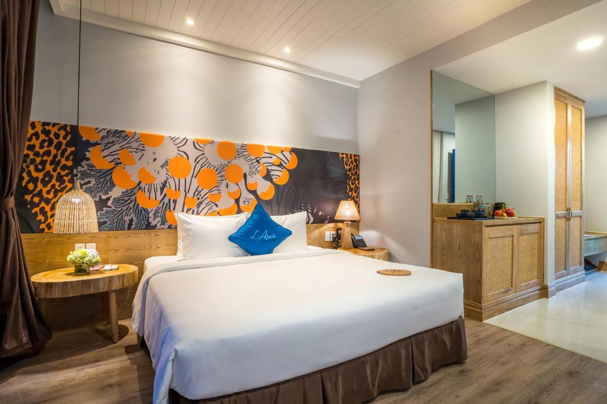 Bed in L'Azure Resort and Spa