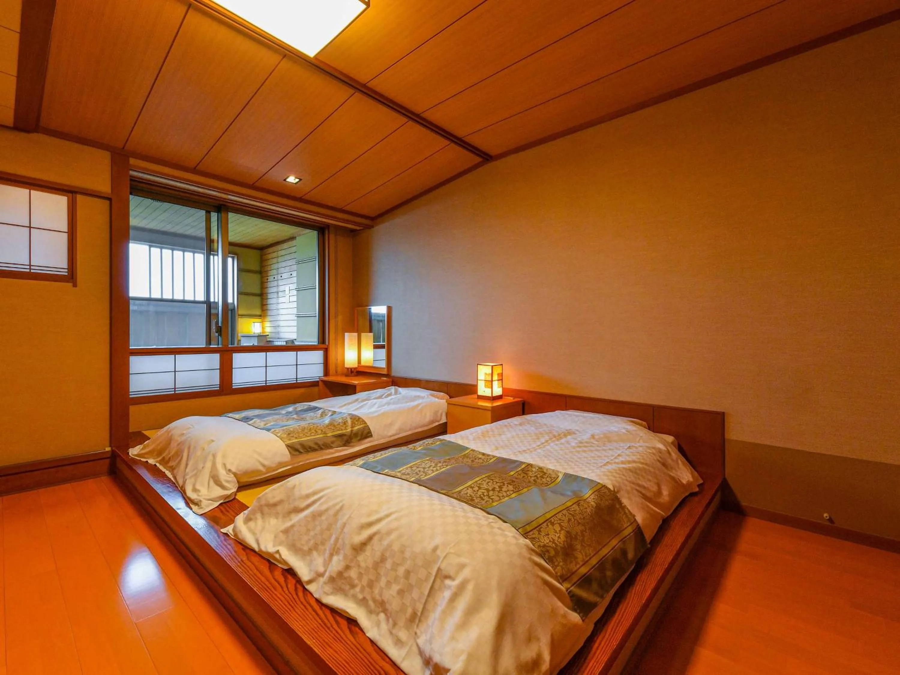 Bed in Hokuriku Fukui Awara Onsen Mimatsu
