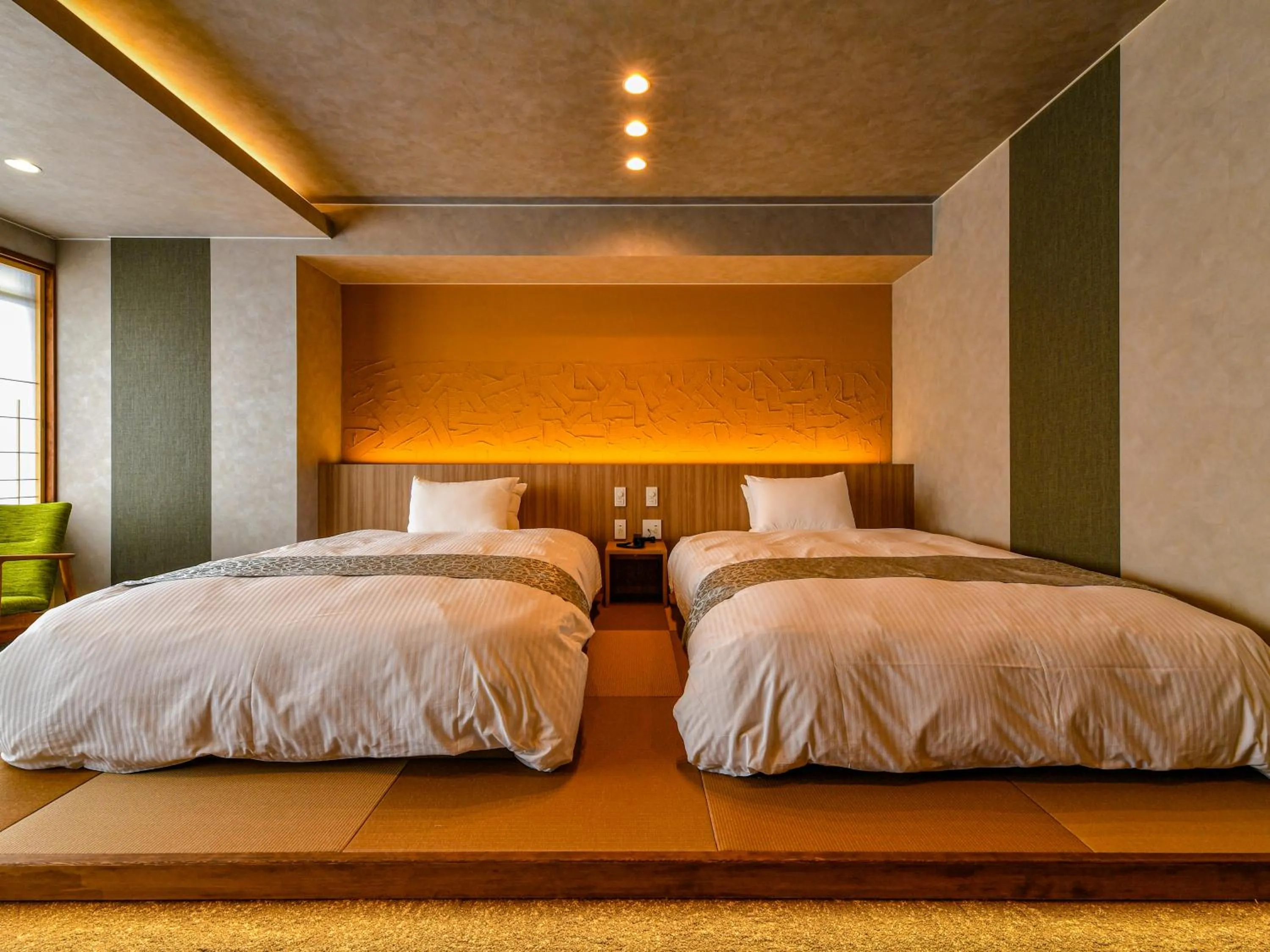 Bed in Hokuriku Fukui Awara Onsen Mimatsu