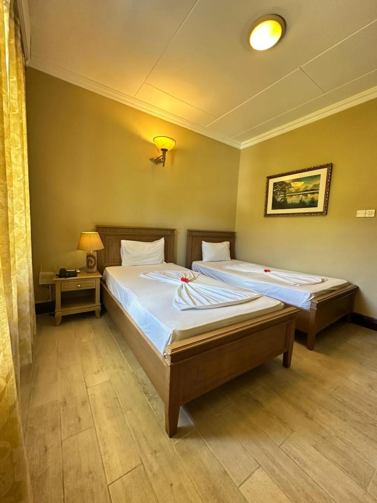 Bed in La Digue Island Lodge