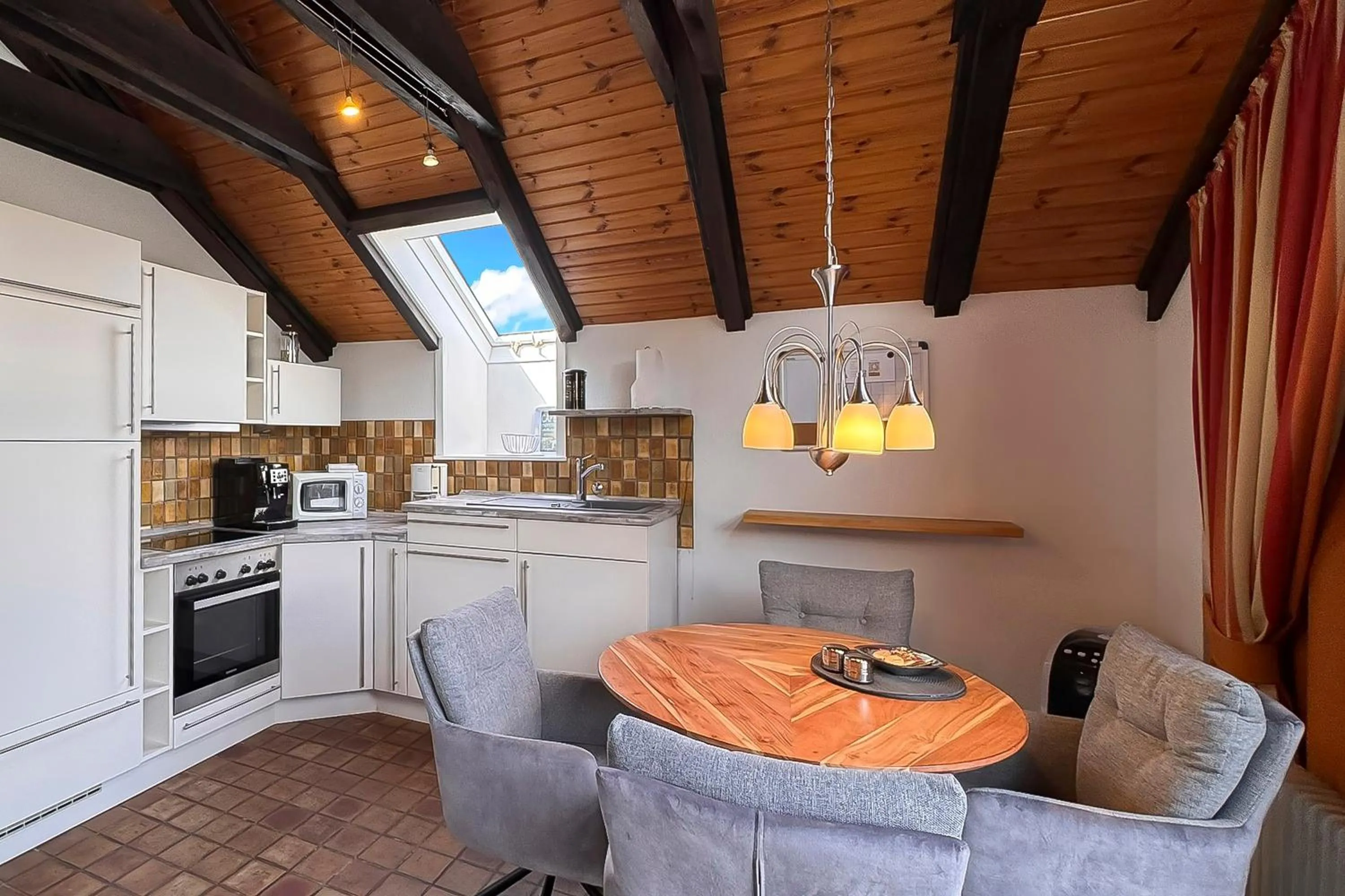 kitchen in Haus Roseneck mit gratis Zugang zur Jod-Sole-Therme