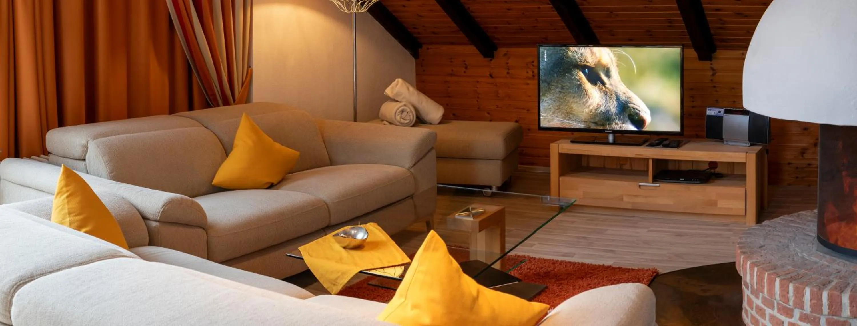 Living room in Haus Roseneck mit gratis Zugang zur Jod-Sole-Therme