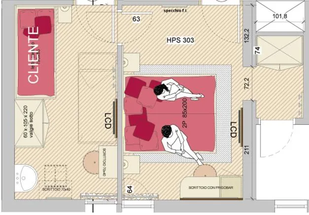 Floor plan in Hotel Wally