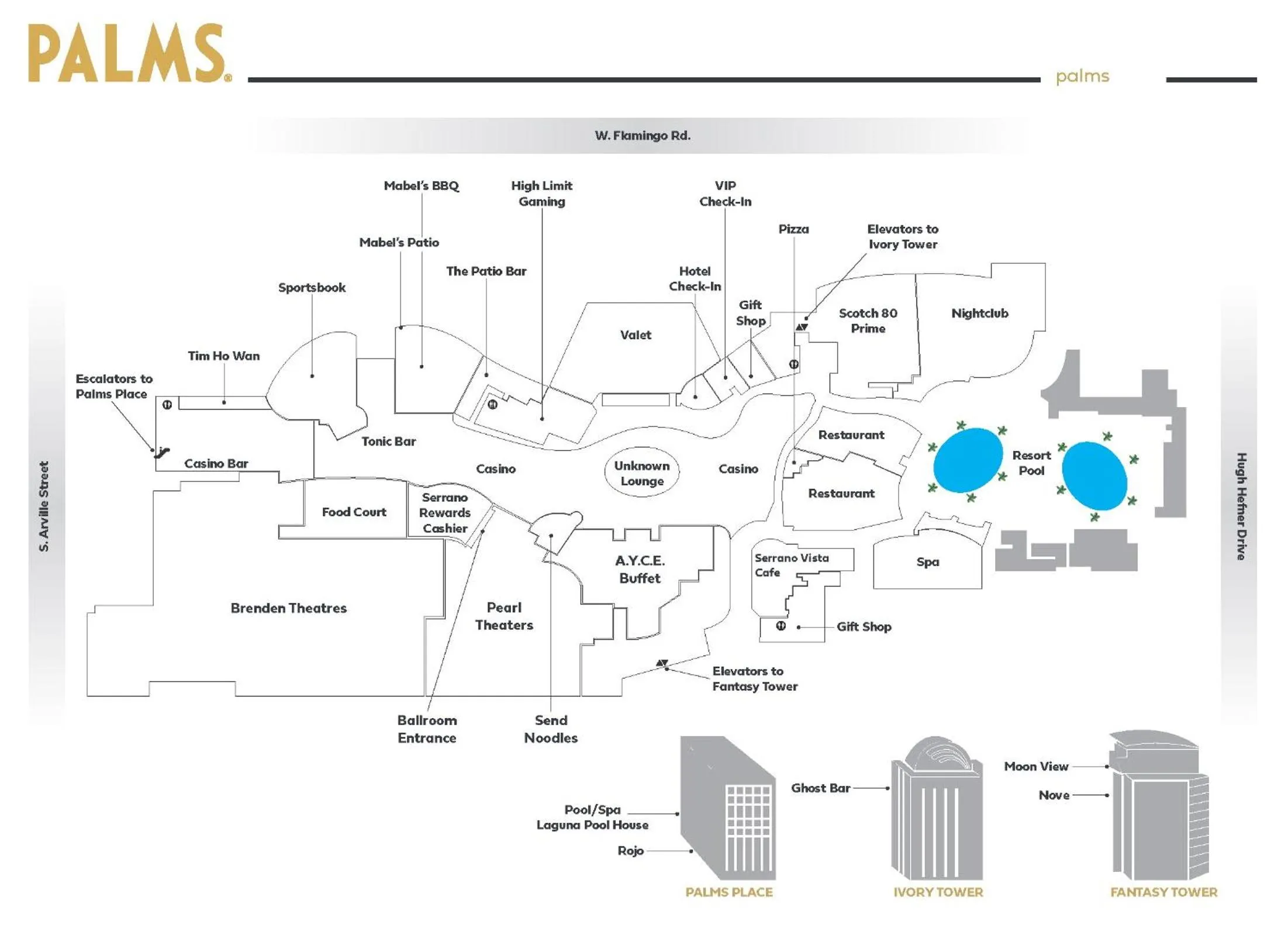 Property building in Palms Place One Bedroom Suite 1220 sqft