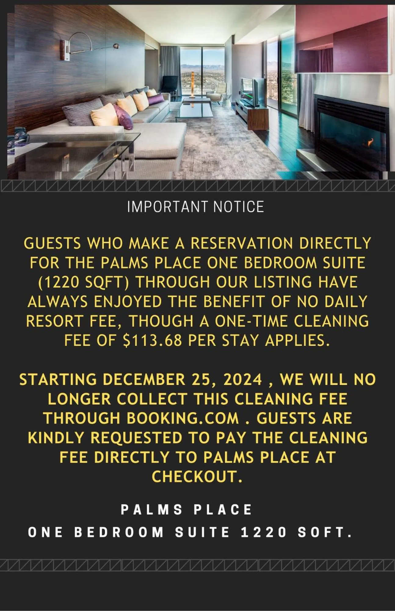 Palms Place One Bedroom Suite 1220 sqft