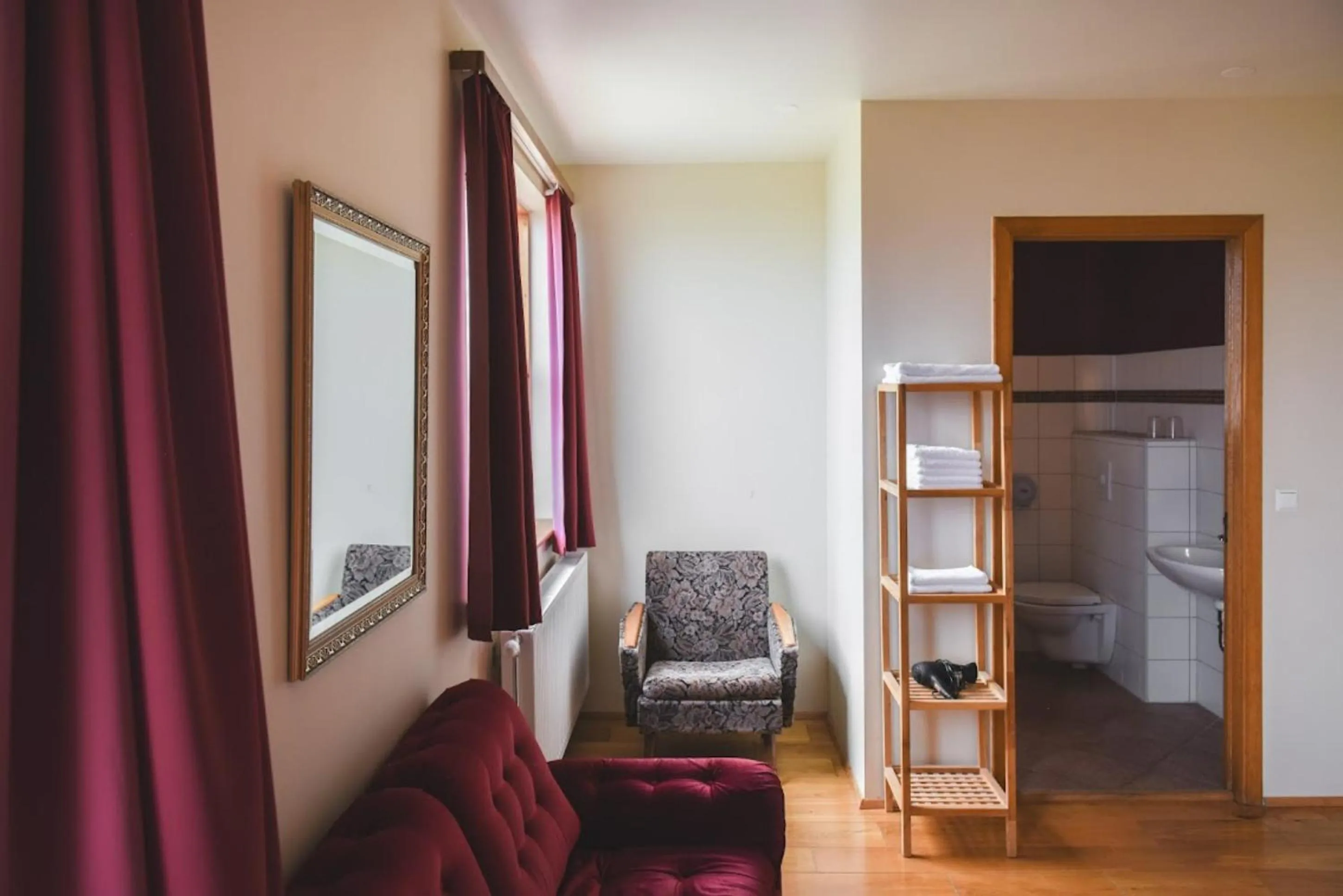 Seating area, Bed in Hotel Latrabjarg