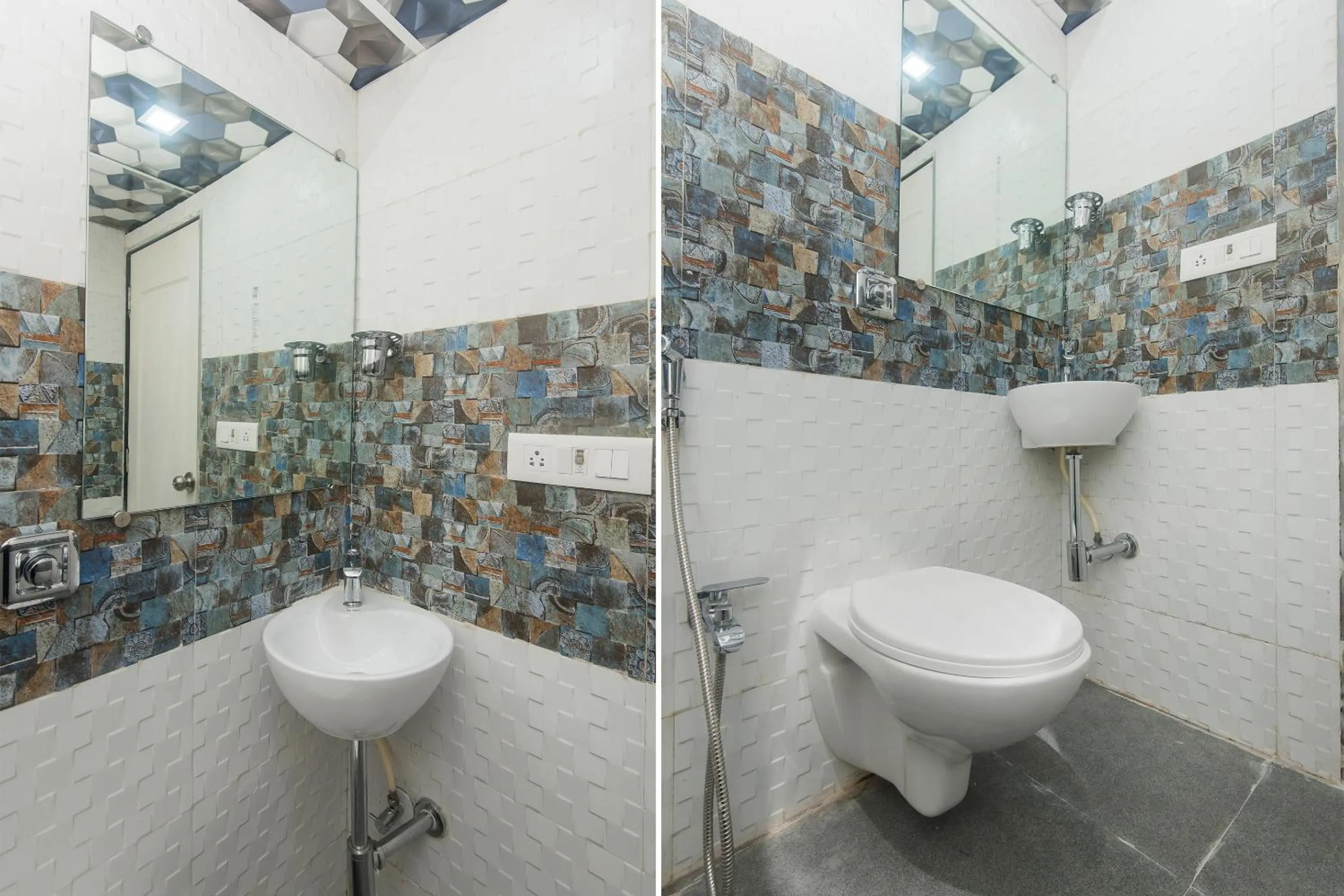 Bathroom in Hotel O Greenforest Near Airport Road Metro Station