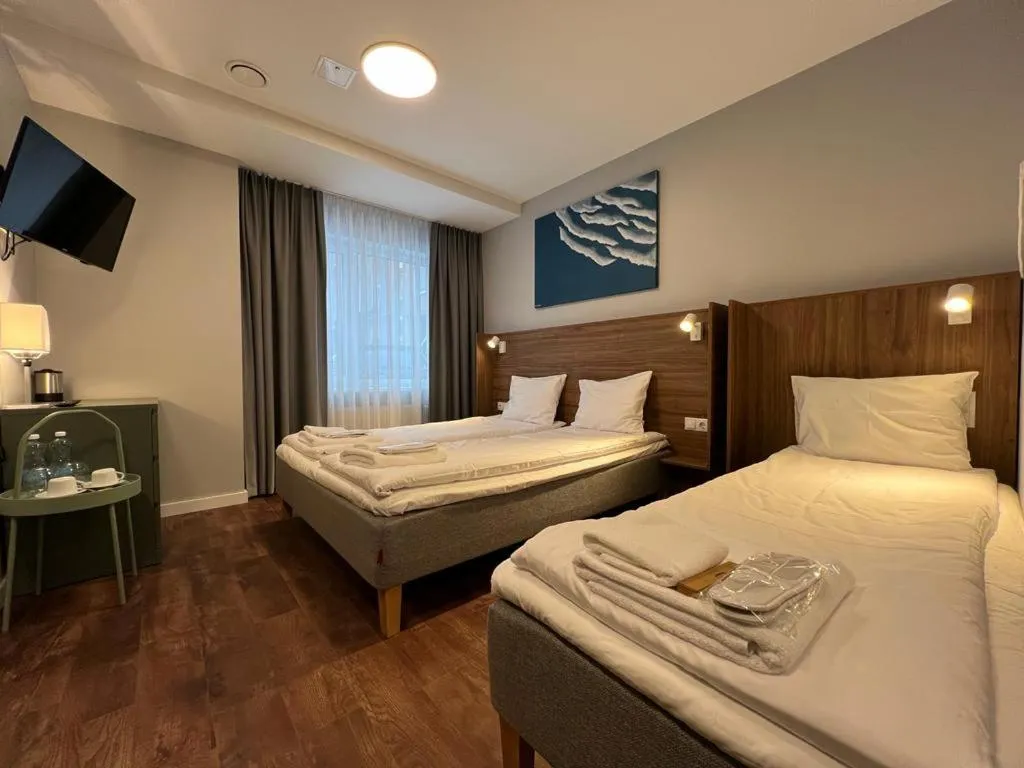 Bed in Stay Vilnius Hotel