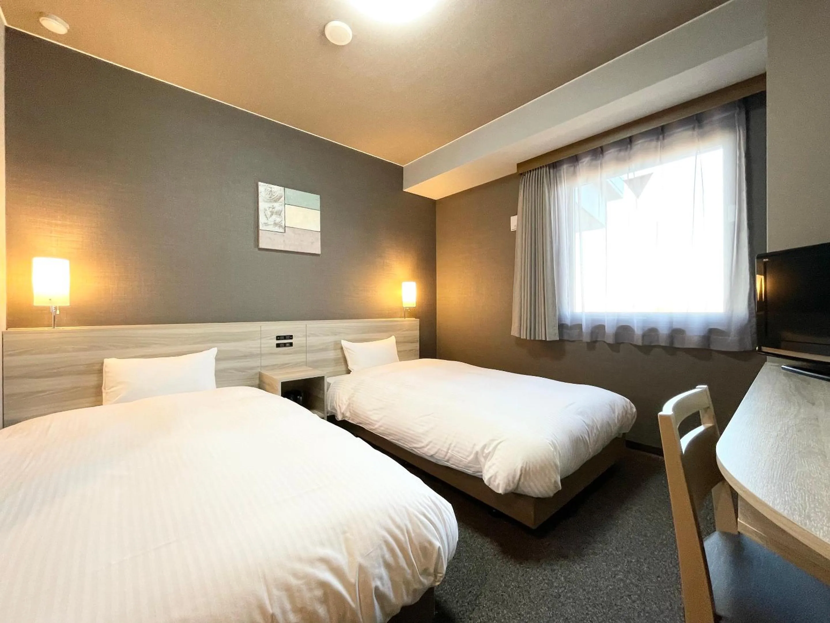 Photo of the whole room, Bed in Hotel Route-Inn Yuki