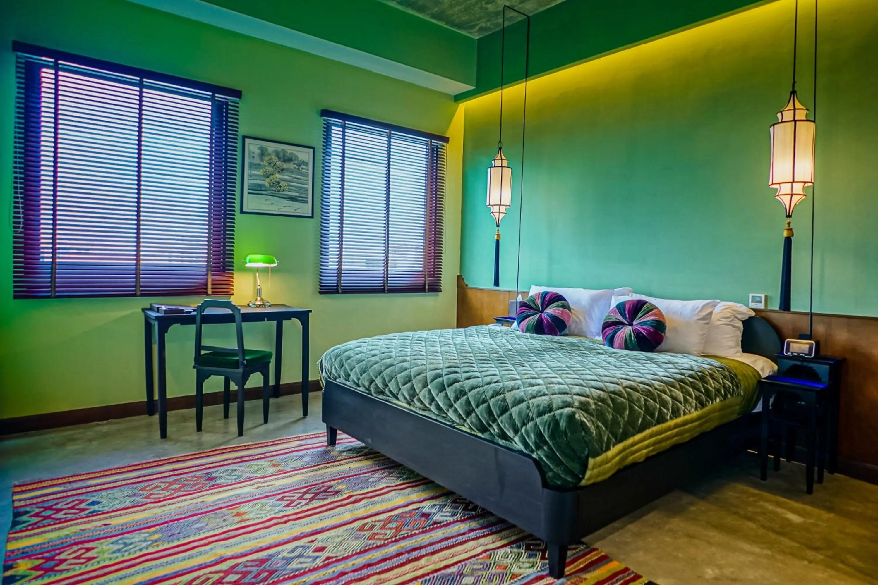 Photo of the whole room, Bed in Lao Poet Hotel