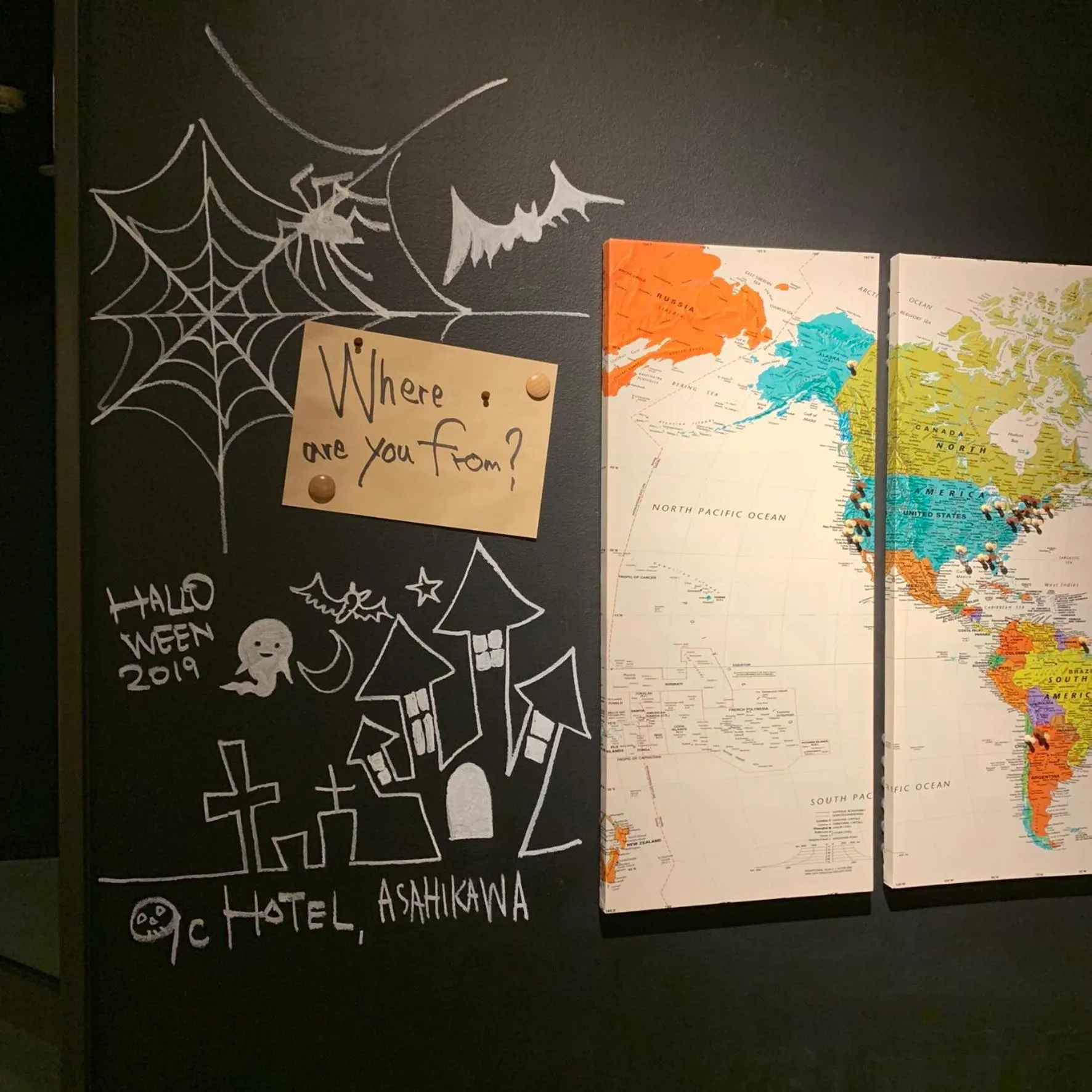 Decorative detail in 9 C Hotel Asahikawa