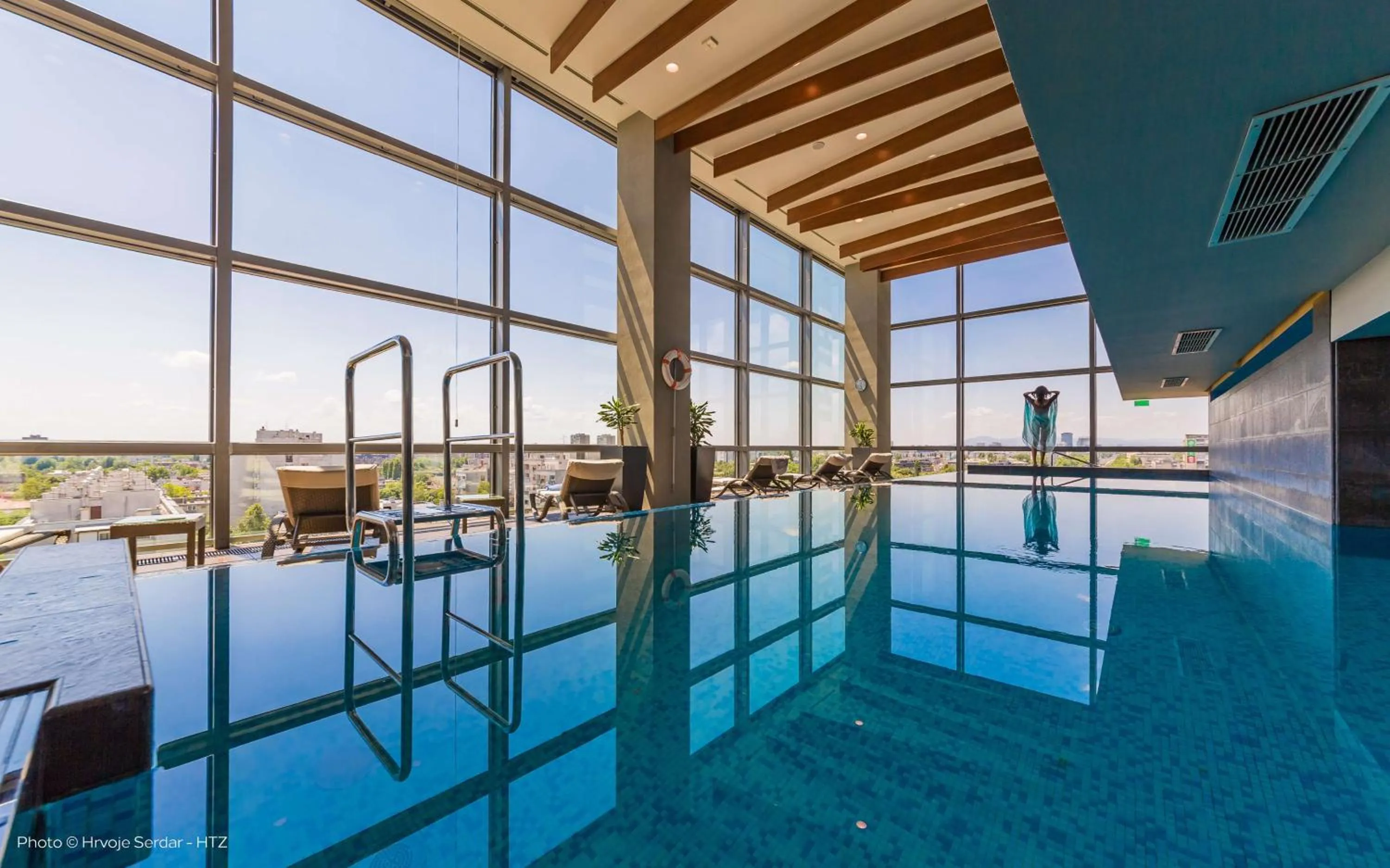 Pool view in DoubleTree by Hilton Zagreb