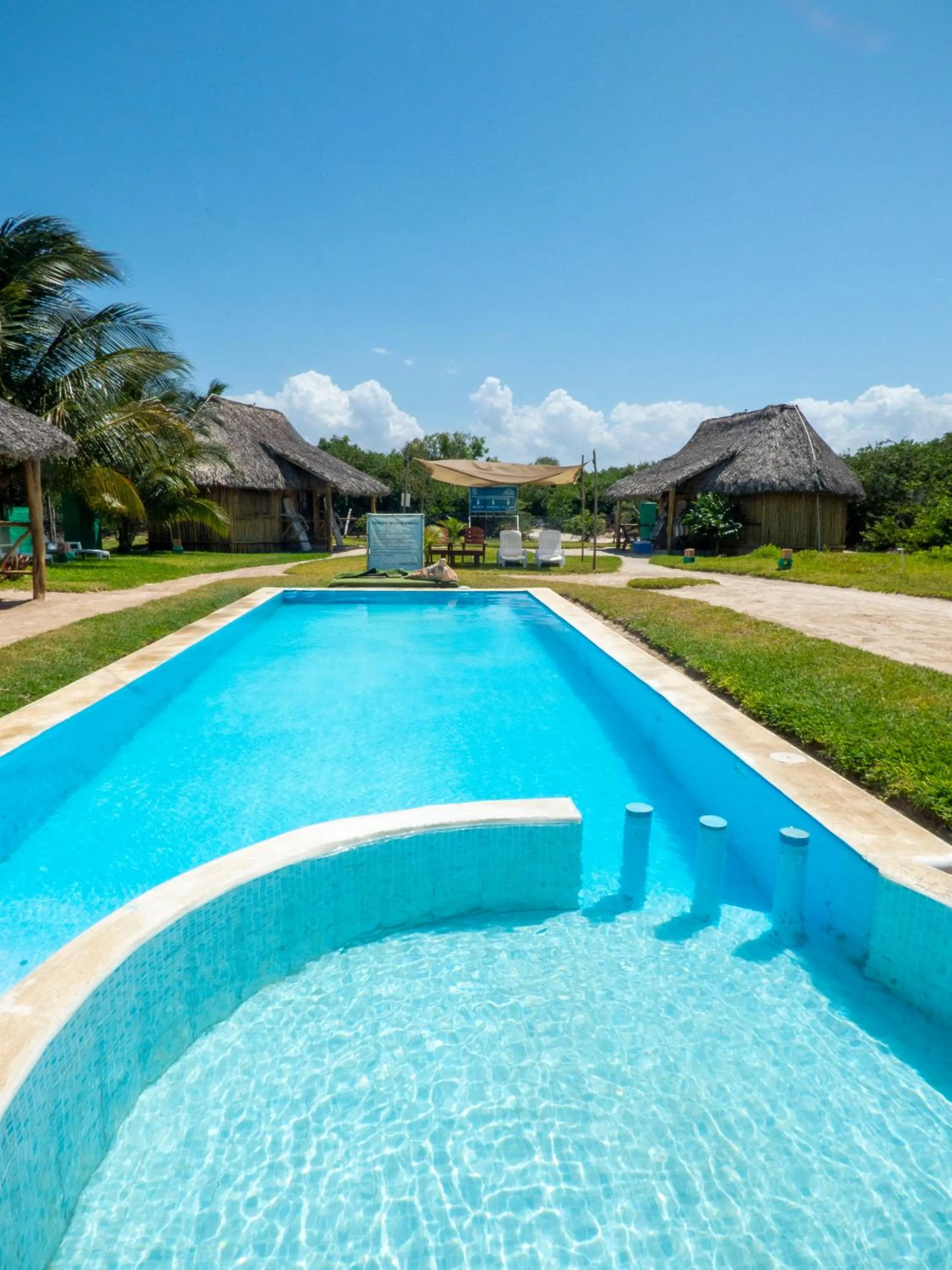 Pool view in Cabanas Jaalkab